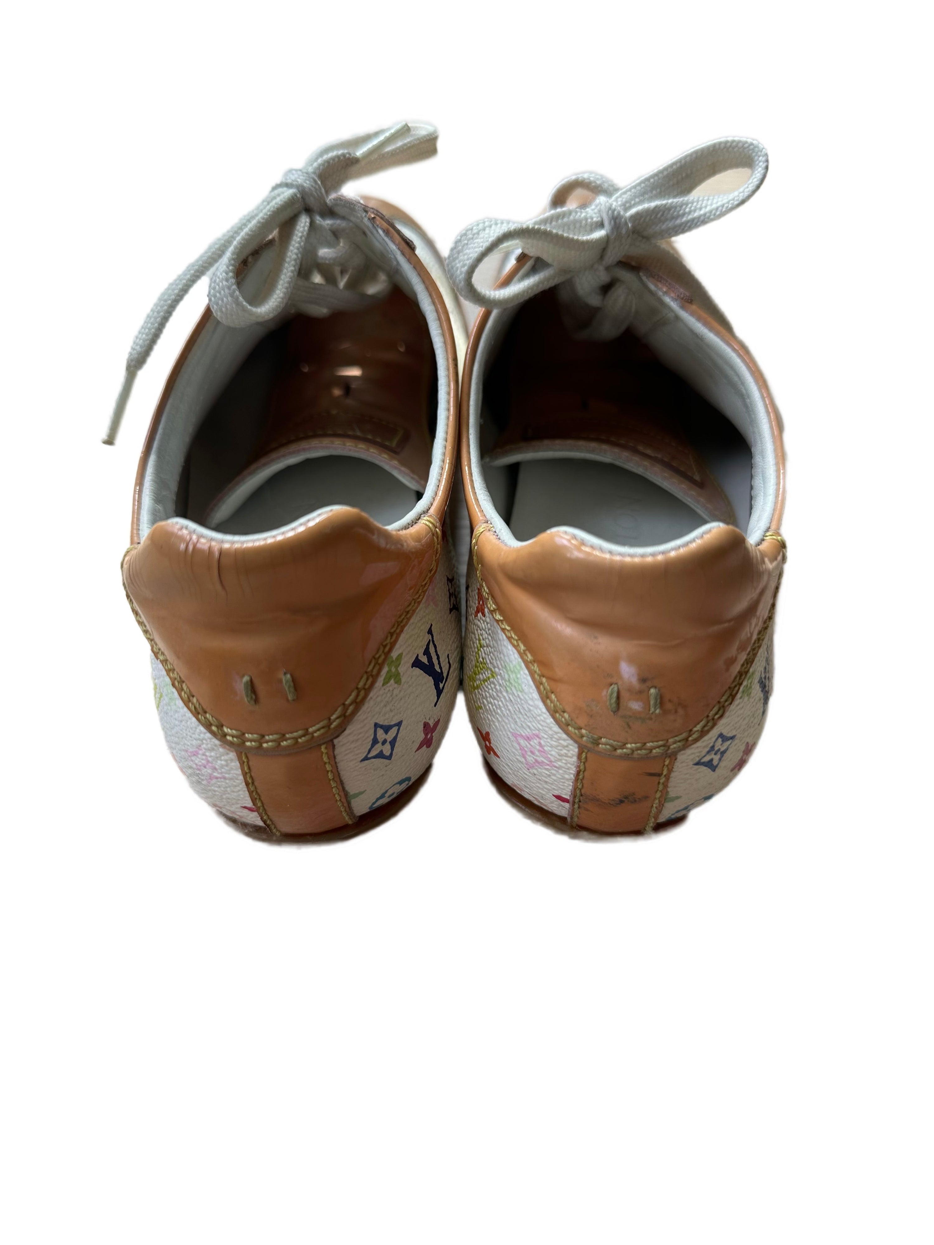 Louis Vuitton Monogram Multicolor Canvas & Patent Leather Lace-Up Sneakers (Y2K Takashi Murakami Era)