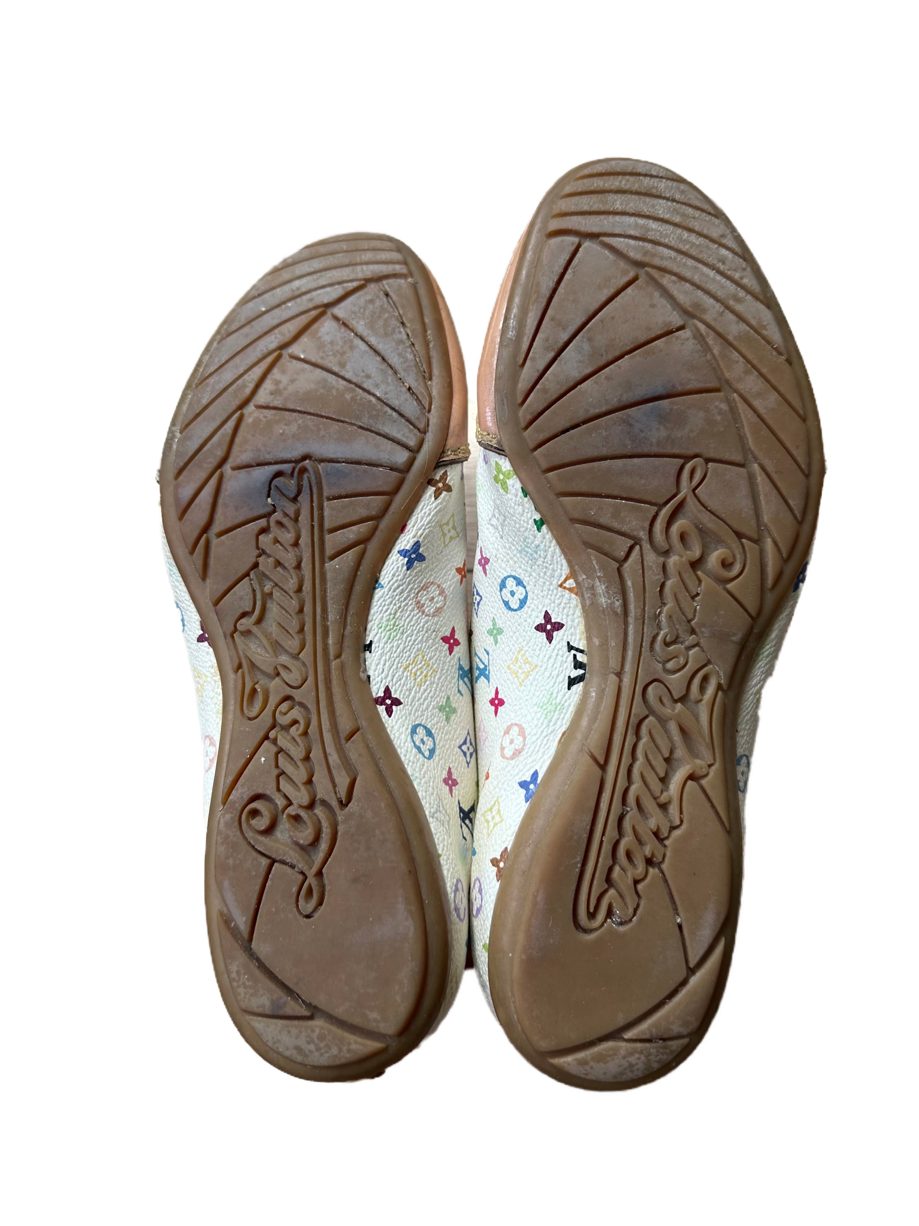 Louis Vuitton Monogram Multicolor Canvas & Patent Leather Lace-Up Sneakers (Y2K Takashi Murakami Era)