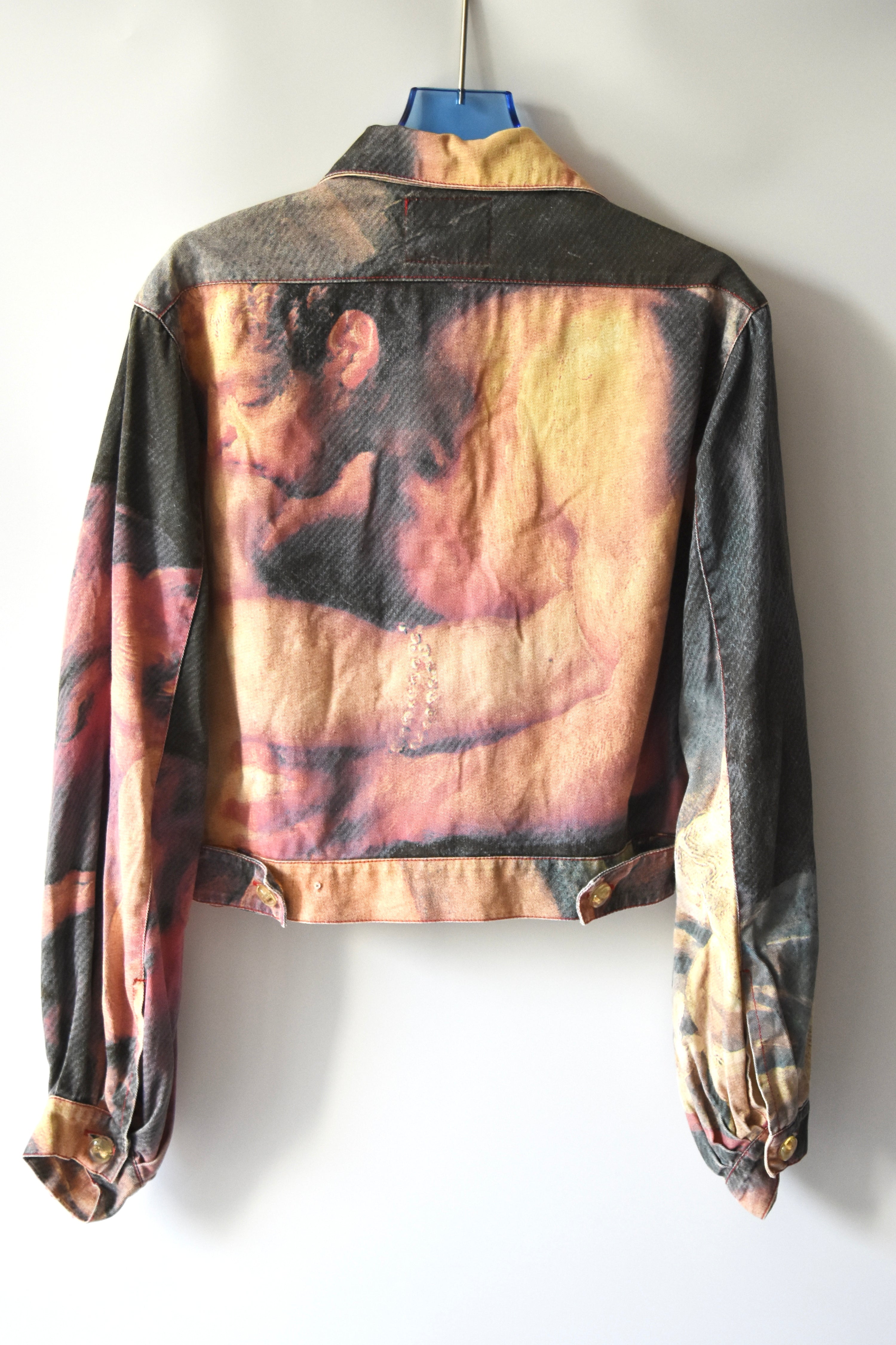 Vivienne Westwood Renaissance Print Cropped Denim Jacket (Baroque Eroticism in Subversive Tailoring)