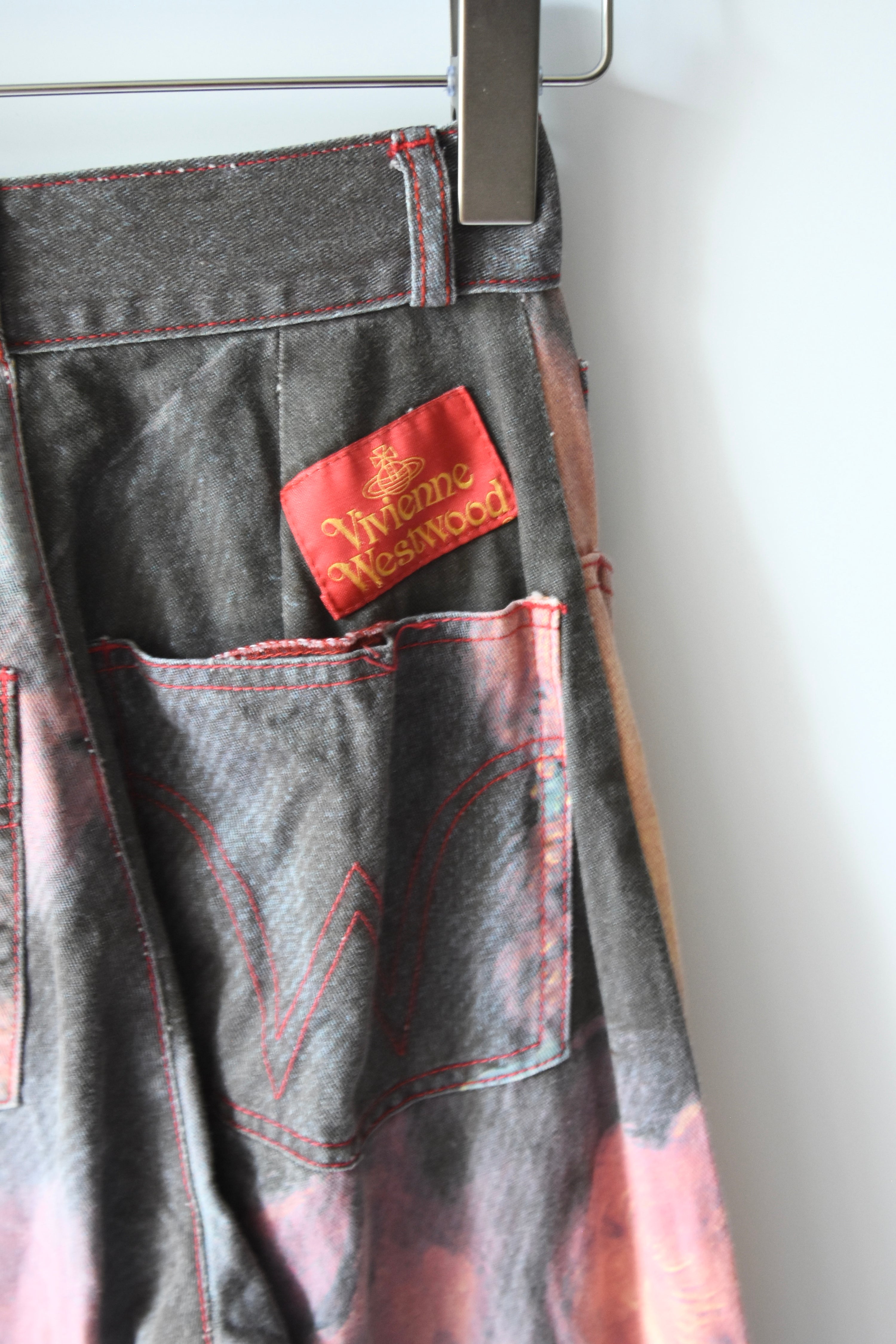 Vivienne Westwood Renaissance Printed Flared Jeans (Erotic Classicism in Painterly Distortion)