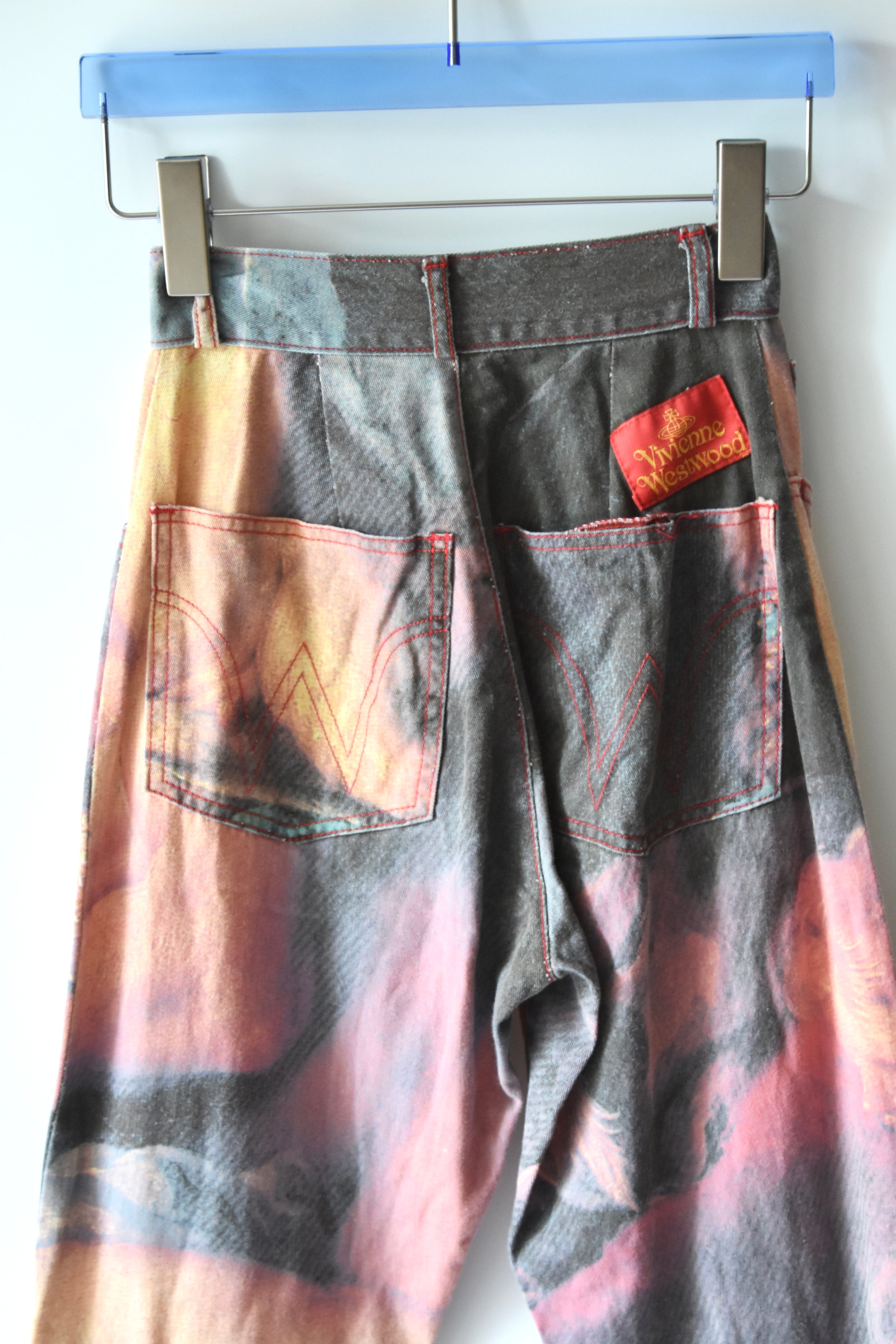Vivienne Westwood Renaissance Printed Flared Jeans (Erotic Classicism in Painterly Distortion)