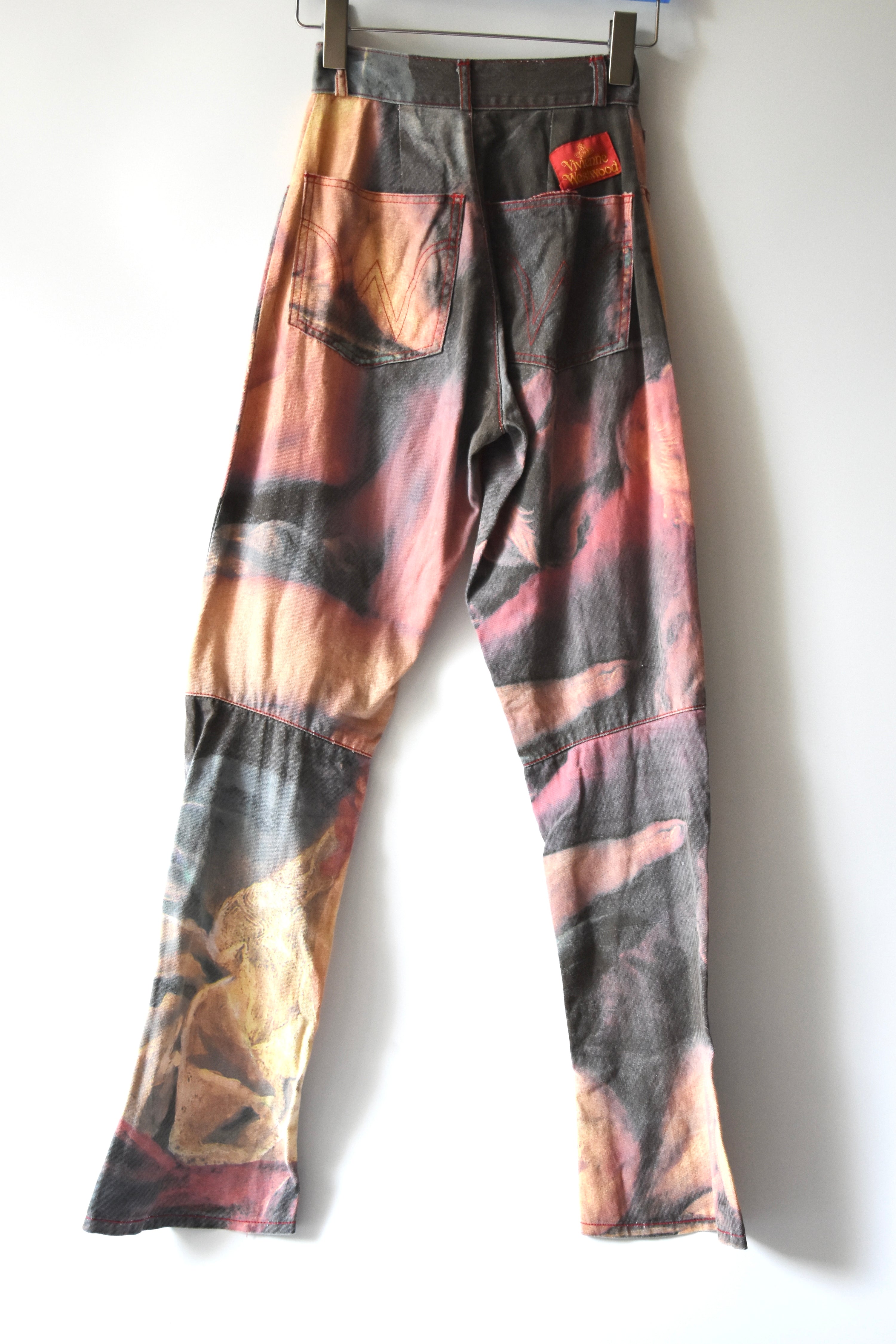 Vivienne Westwood Renaissance Printed Flared Jeans (Erotic Classicism in Painterly Distortion)