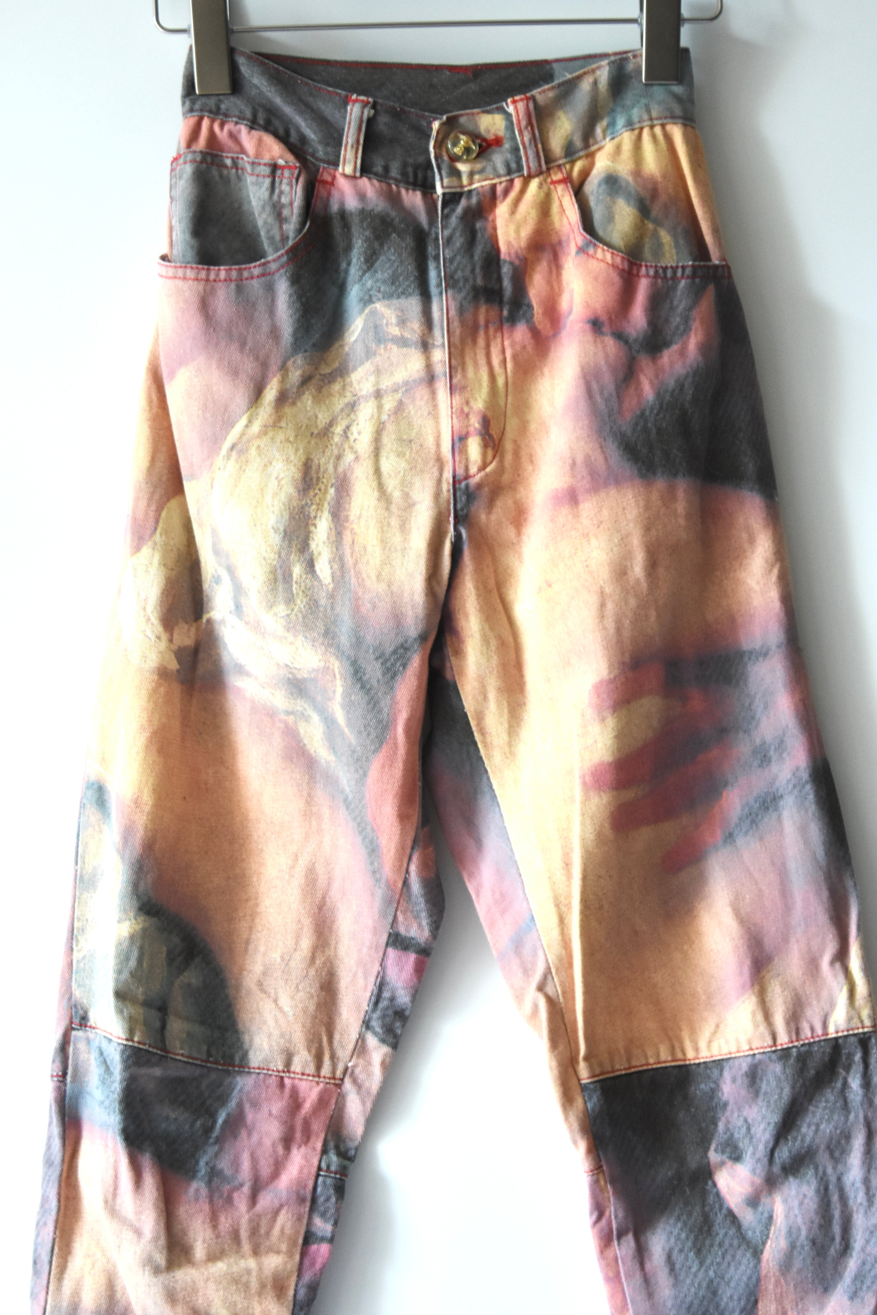Vivienne Westwood Renaissance Printed Flared Jeans (Erotic Classicism in Painterly Distortion)