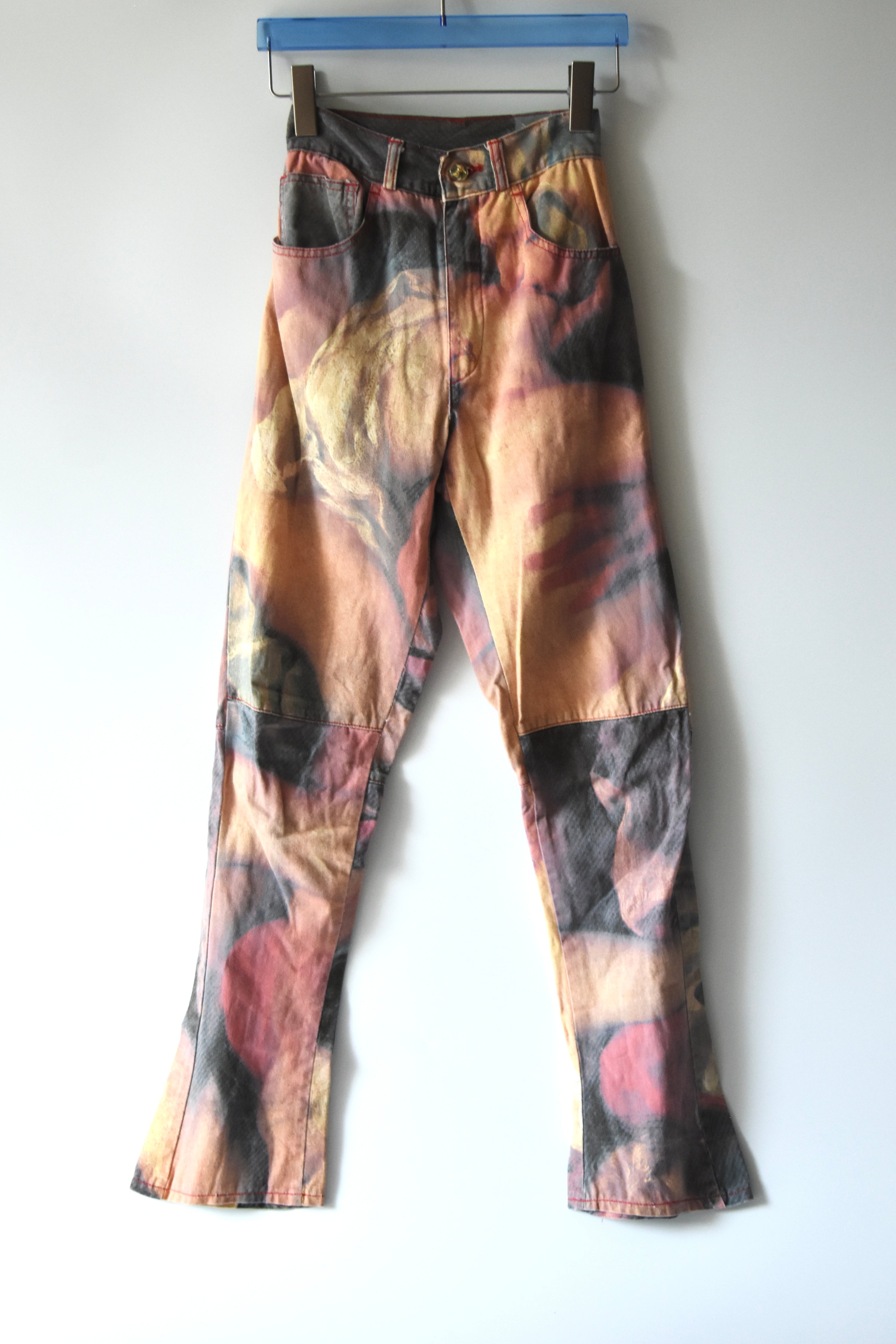 Vivienne Westwood Renaissance Printed Flared Jeans (Erotic Classicism in Painterly Distortion)