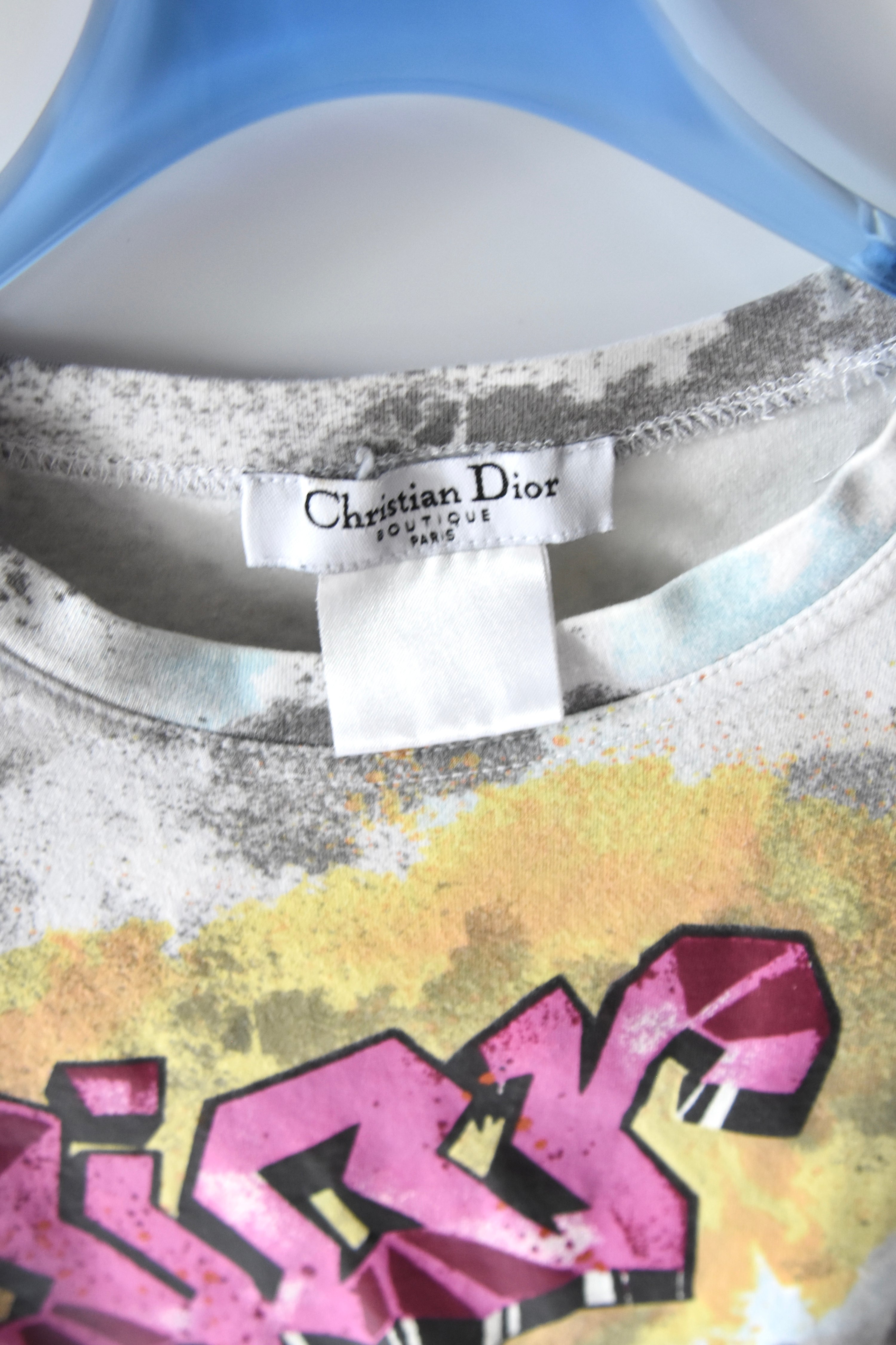 Christian Dior by John Galliano “Dior KISS” Graffiti Baby Tee (Rare Y2K Street Art Archive)