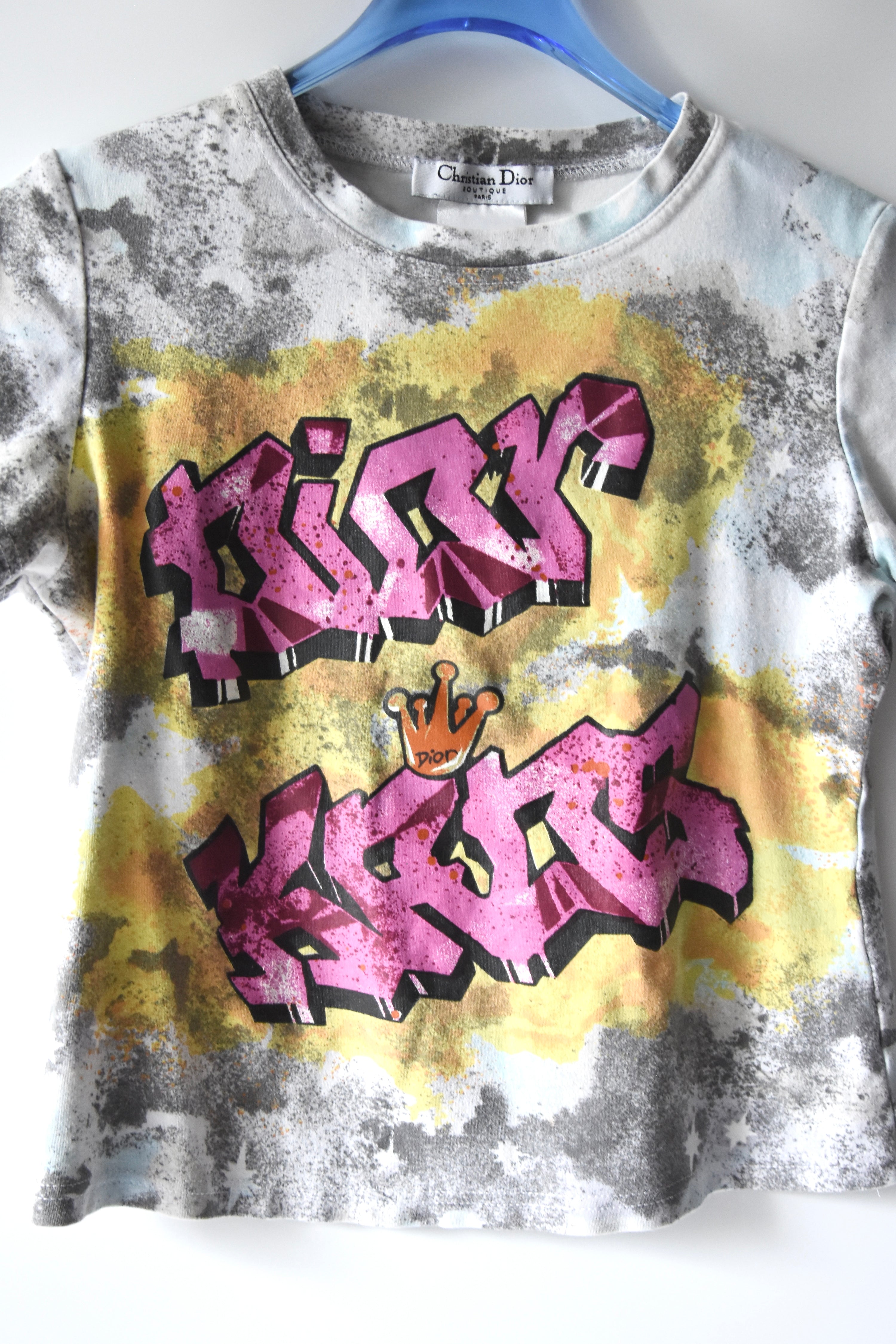 Christian Dior by John Galliano “Dior KISS” Graffiti Baby Tee (Rare Y2K Street Art Archive)