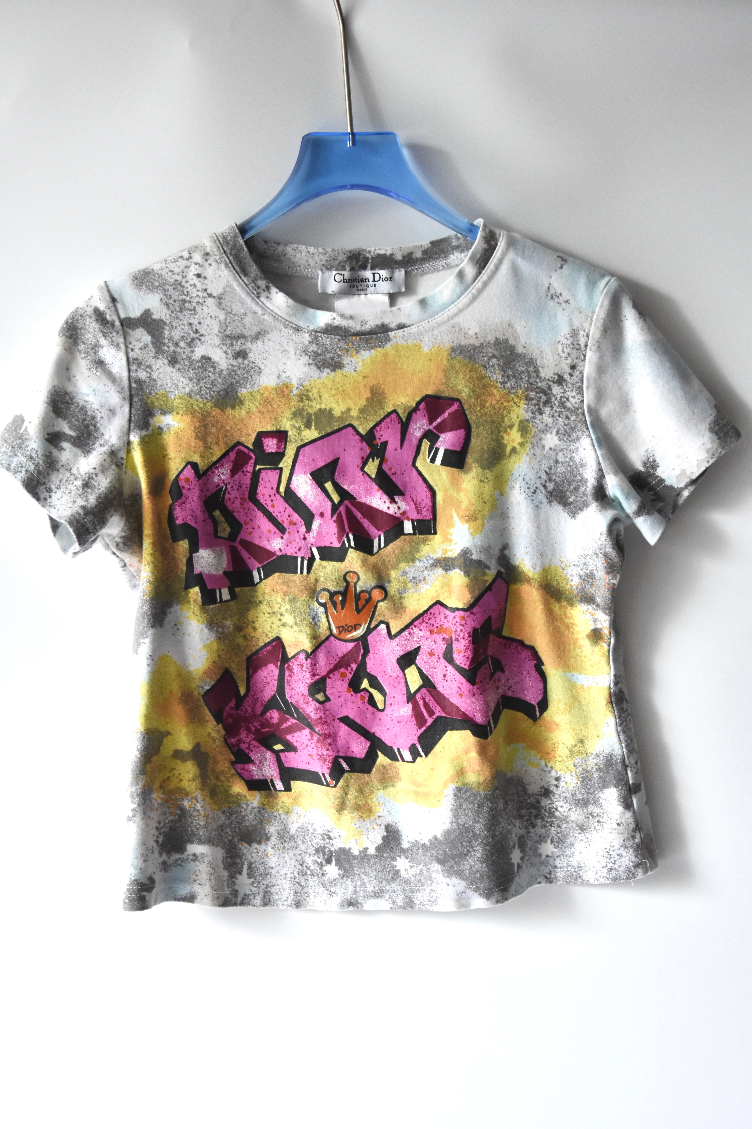 Christian Dior by John Galliano “Dior KISS” Graffiti Baby Tee (Rare Y2K Street Art Archive)