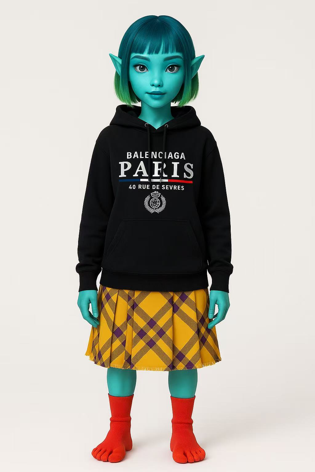 Balenciaga Paris Logo Embroidered Hoodie Black