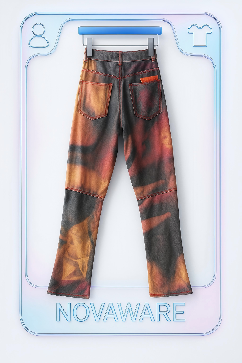 Vivienne Westwood Renaissance Printed Flared Jeans (Erotic Classicism in Painterly Distortion)