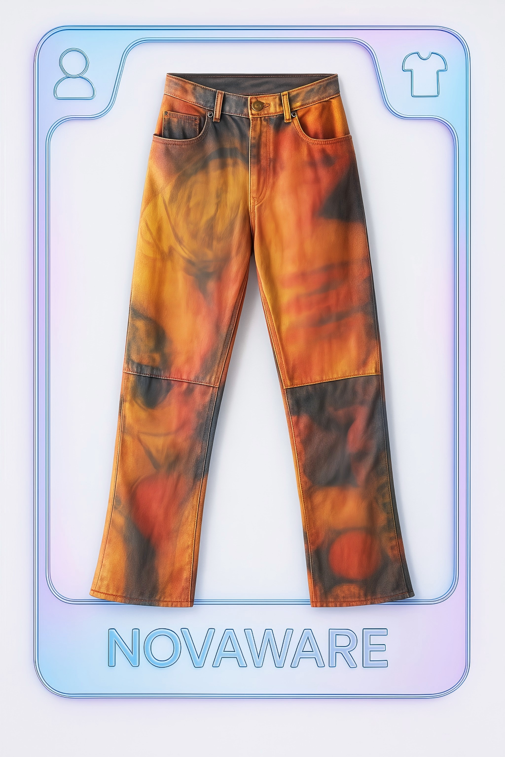 Vivienne Westwood Renaissance Printed Flared Jeans (Erotic Classicism in Painterly Distortion)