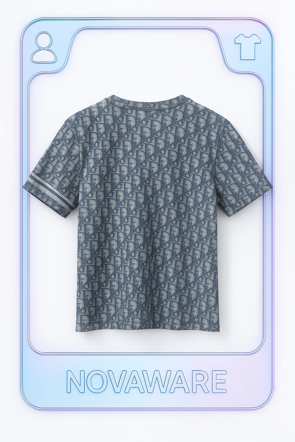 Christian Dior by John Galliano Blue Monogram Baby Tee (Y2K Boutique Oblique Icon)