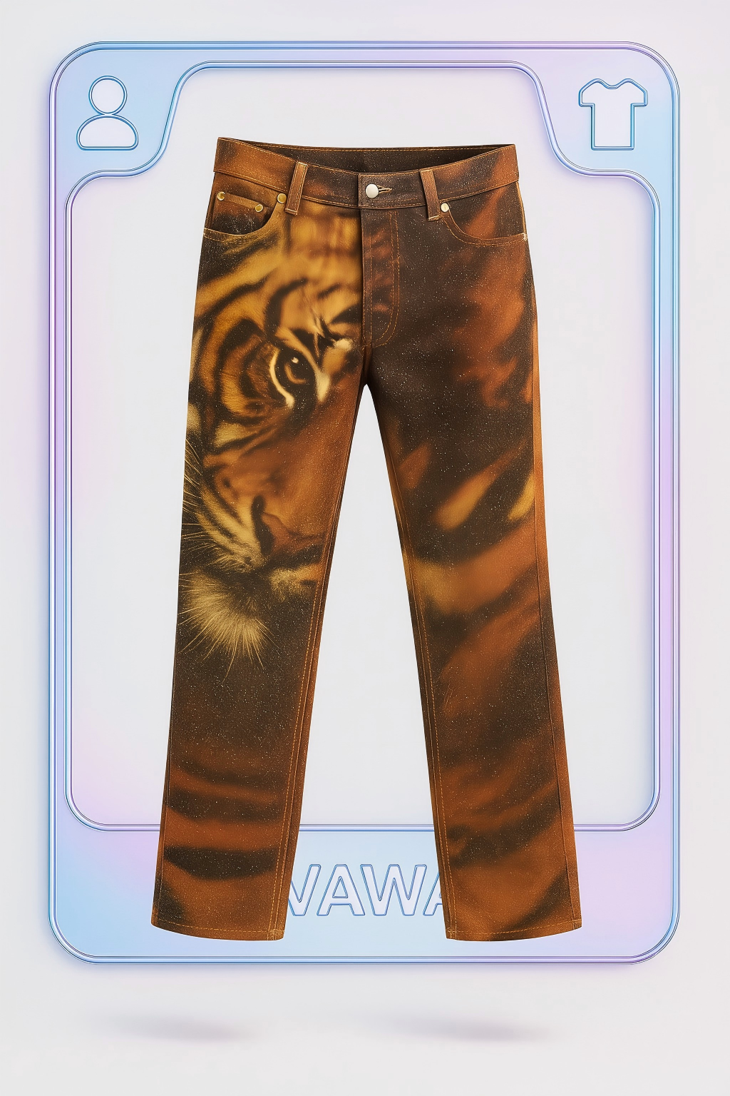 Roberto Cavalli Vintage Glitter Tiger Print Low-Rise Jeans (Rare Y2K Era Statement Denim)