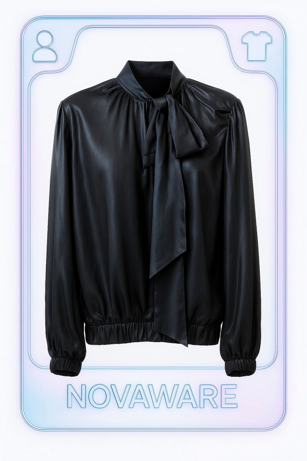 Dolce & Gabbana Shimmering Black Silk Pussy-Bow Blouse – Runway Archive