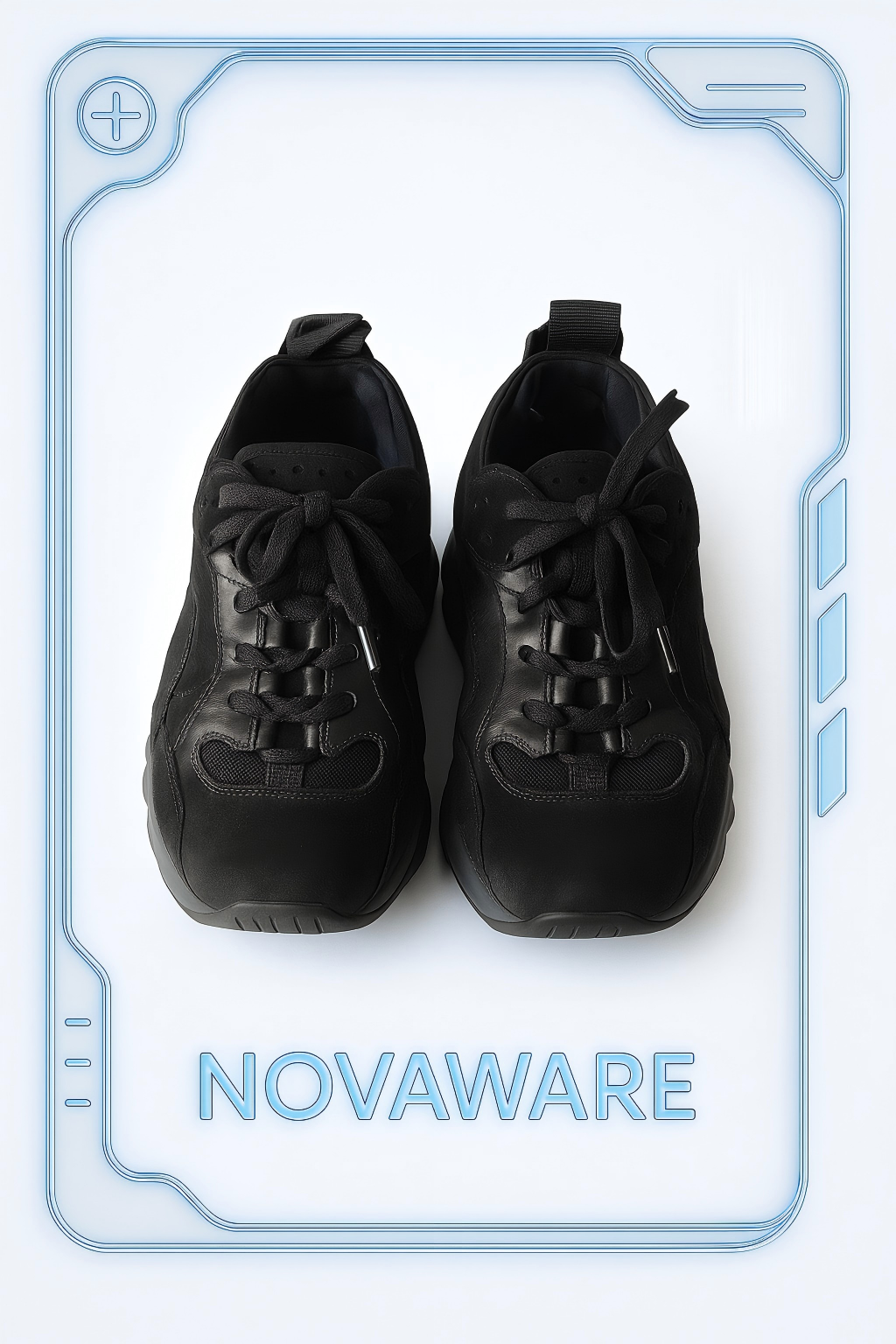 Acne Studios Chunky Lace-Up Sneakers (Black Suede & Leather Mix