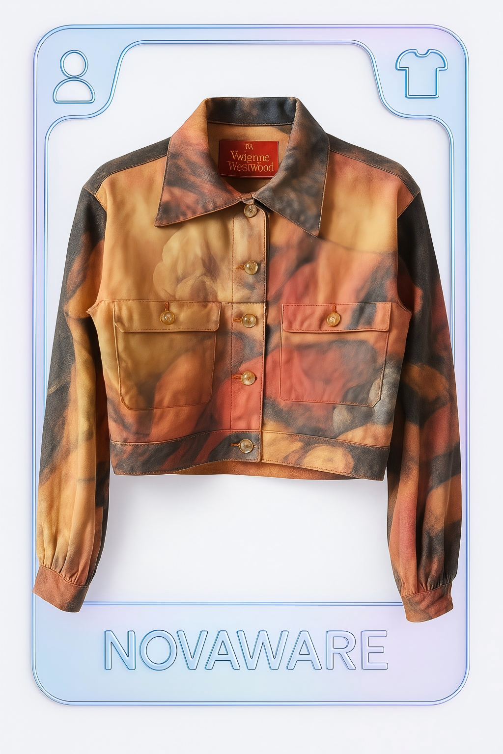 Vivienne Westwood Renaissance Print Cropped Denim Jacket (Baroque Eroticism in Subversive Tailoring)