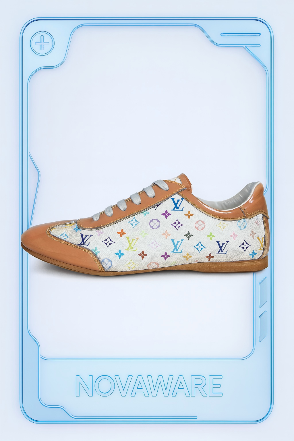 Louis Vuitton Monogram Multicolor Canvas & Patent Leather Lace-Up Sneakers (Y2K Takashi Murakami Era)
