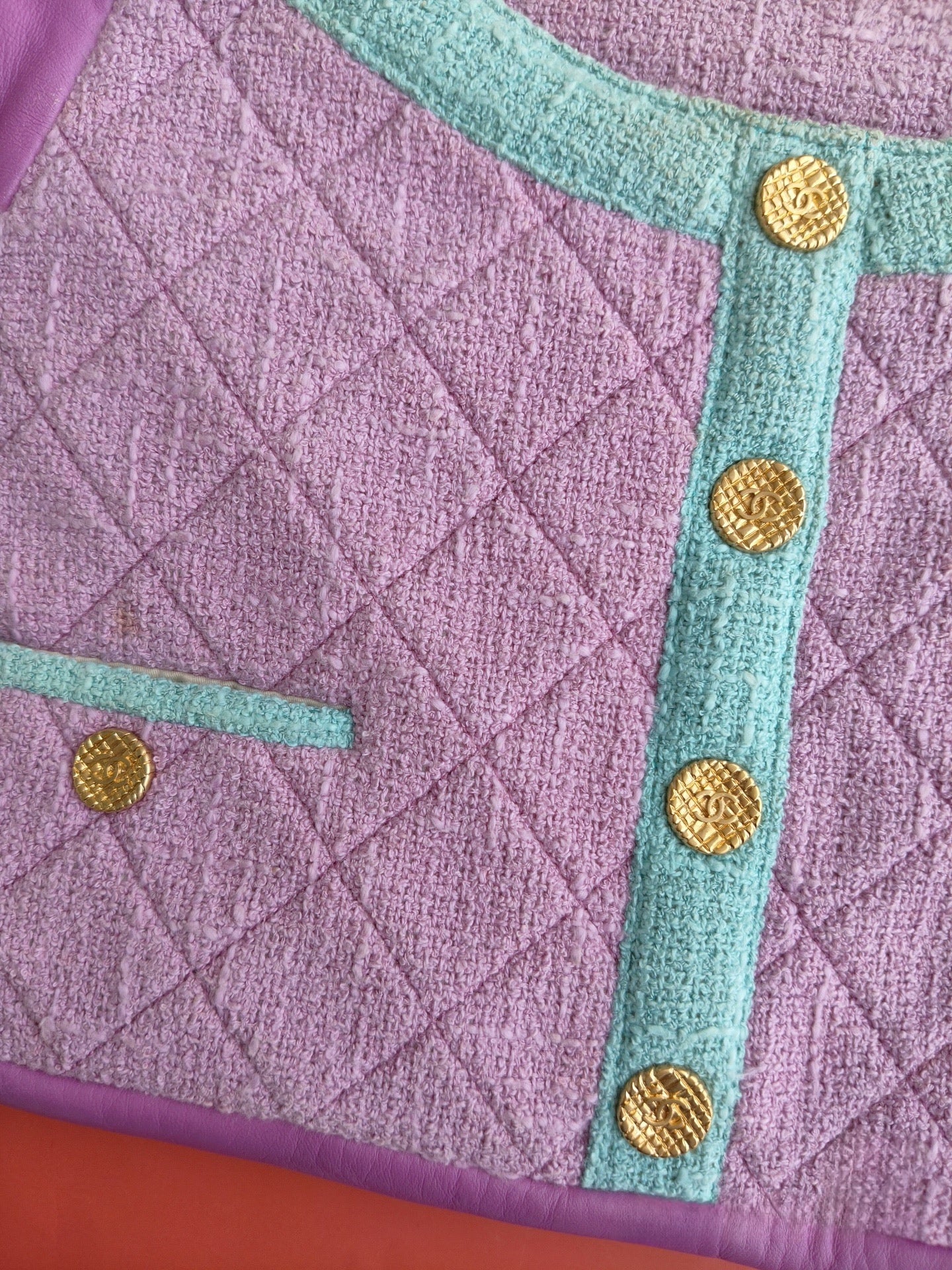 Chanel Quilted Jacket-Inspired Shoulder Bag – Lilac/Pink