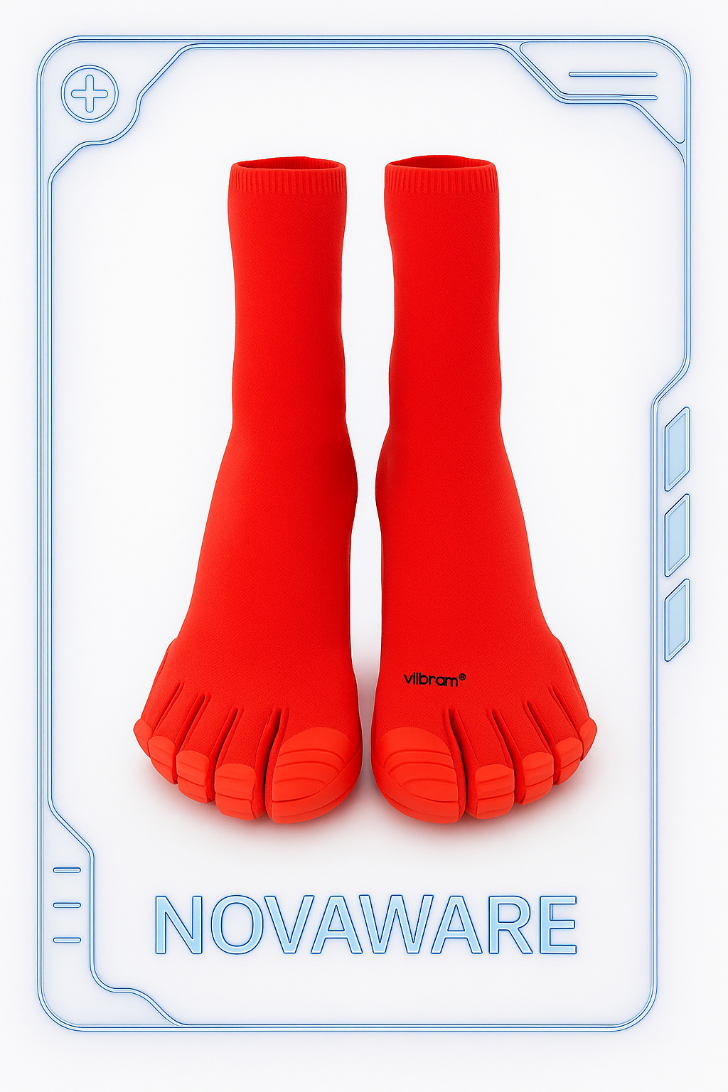 Balenciaga Vibram Toe Heeled Sock Boots in Red