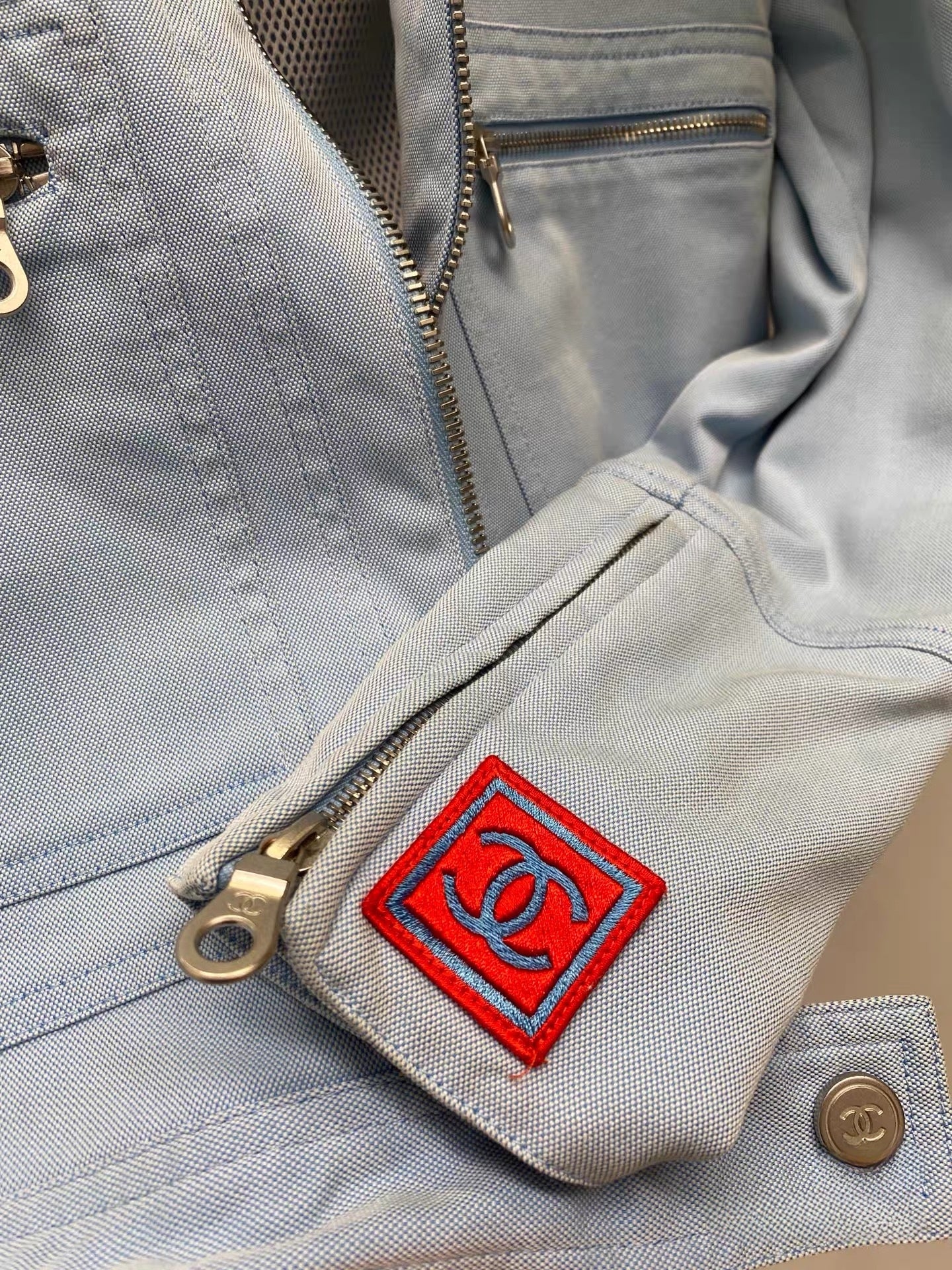 Chanel SS2002 Vintage Runway Archive Baby Blue Jacket