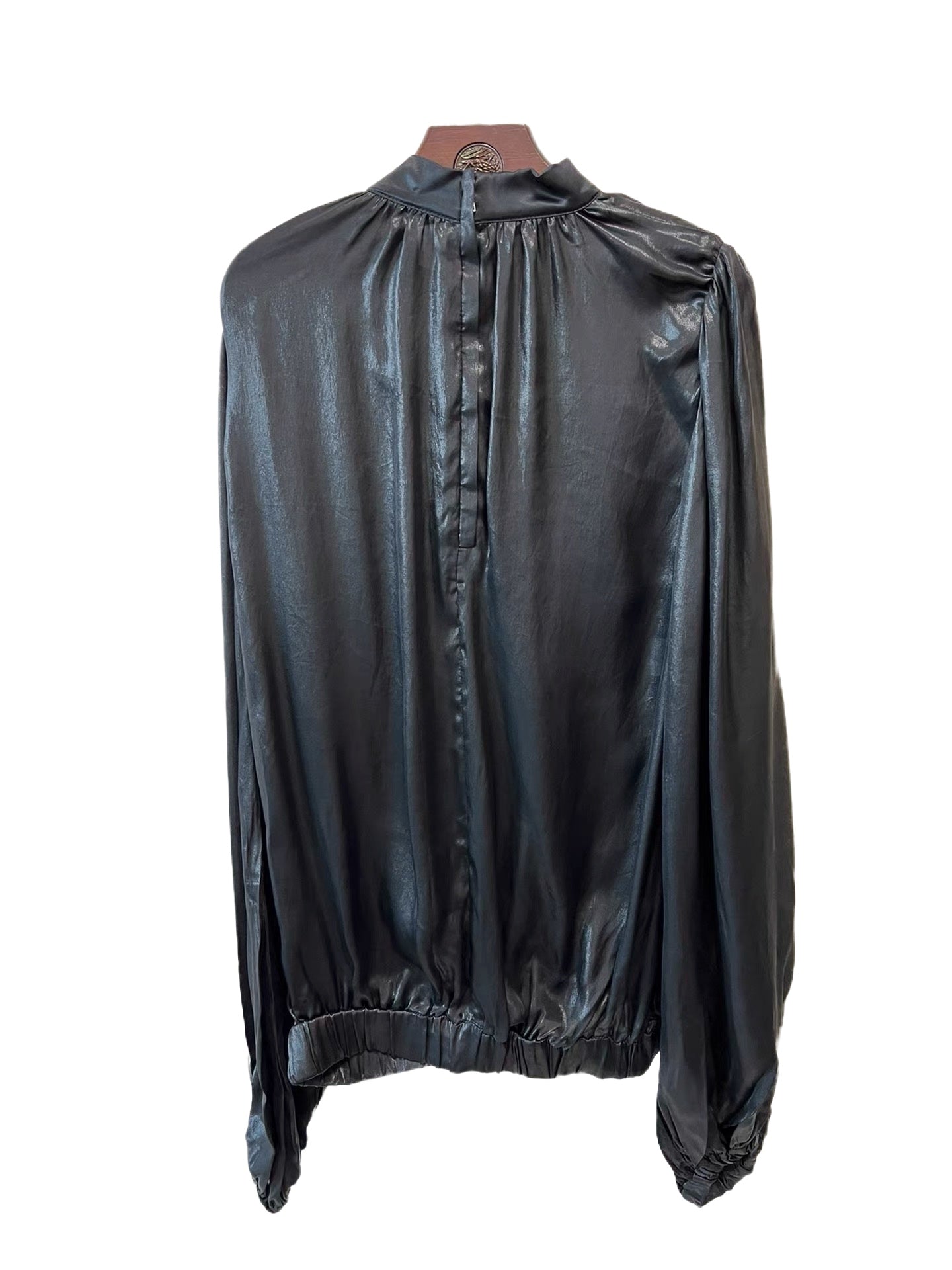 Dolce & Gabbana Shimmering Black Silk Pussy-Bow Blouse – Runway Archive