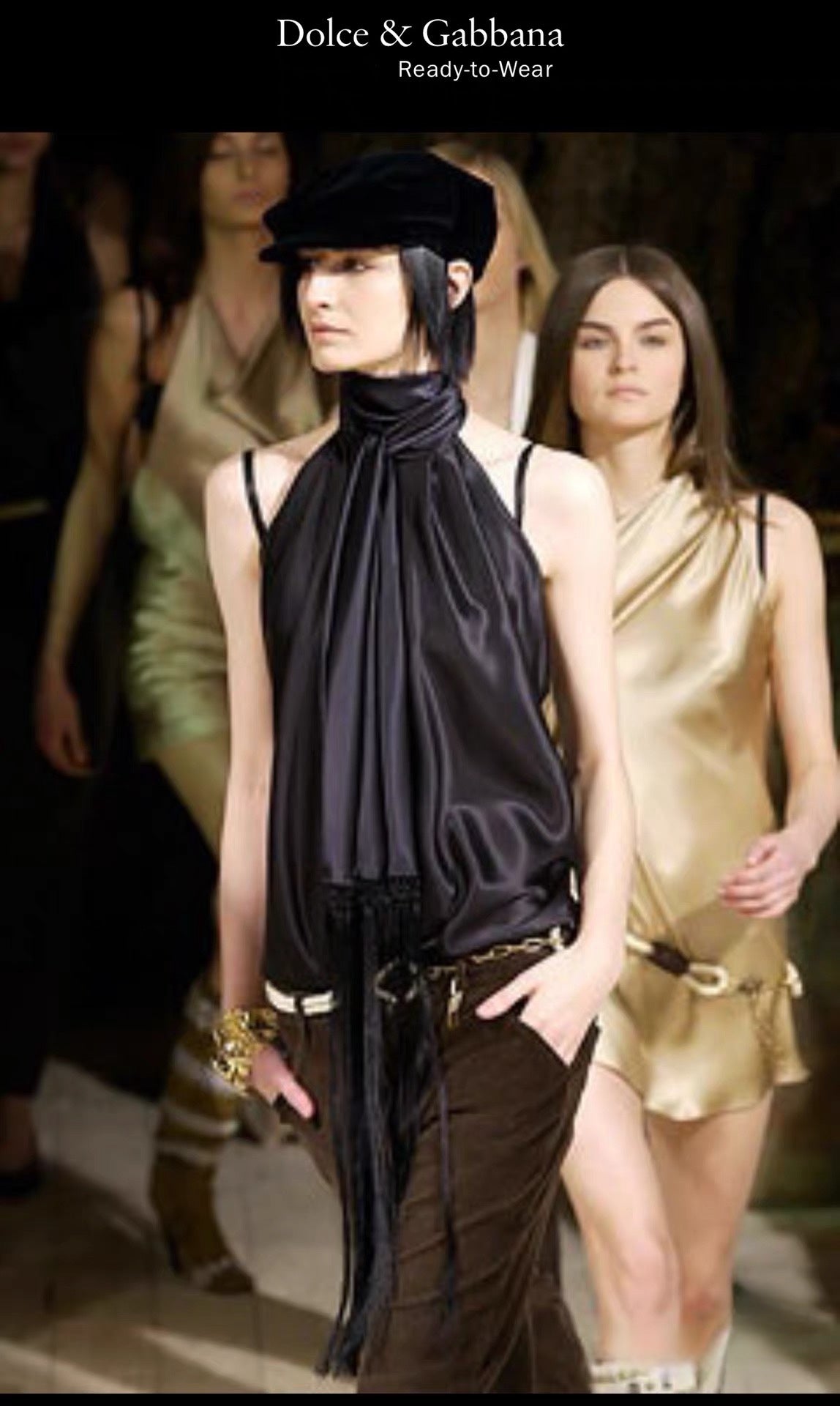 Dolce & Gabbana Shimmering Black Silk Pussy-Bow Blouse – Runway Archive