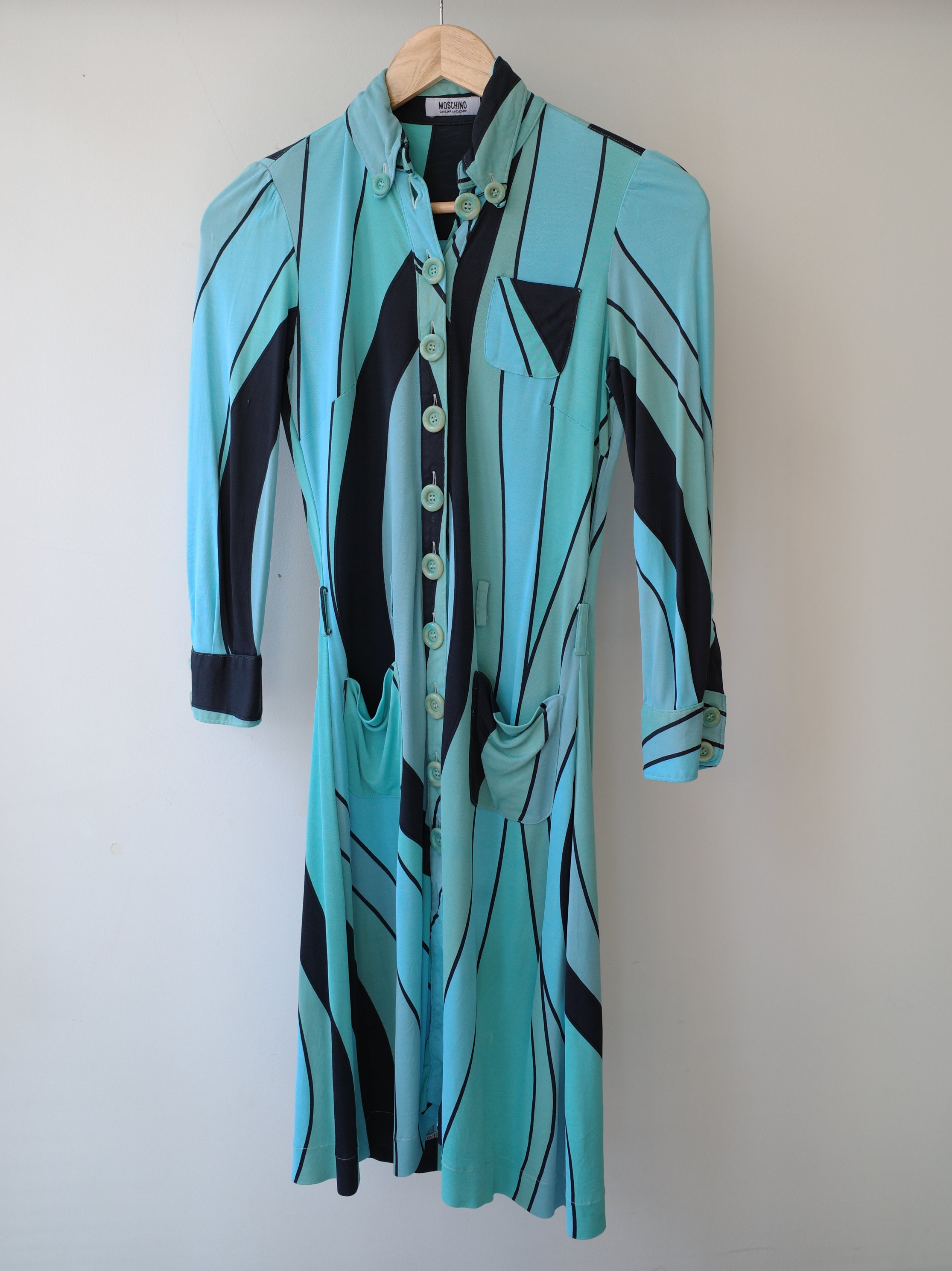 Moschino Cheap and Chic Optical Stripe Dress