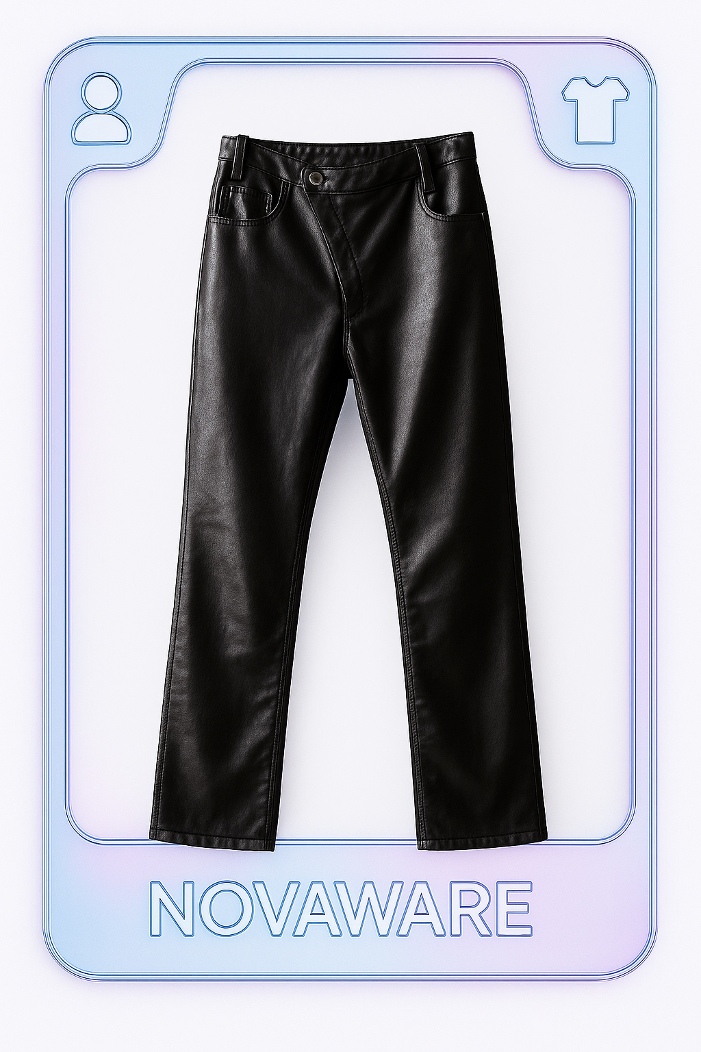 Ottolinger Black Glossy Asymmetric Waistband Trousers