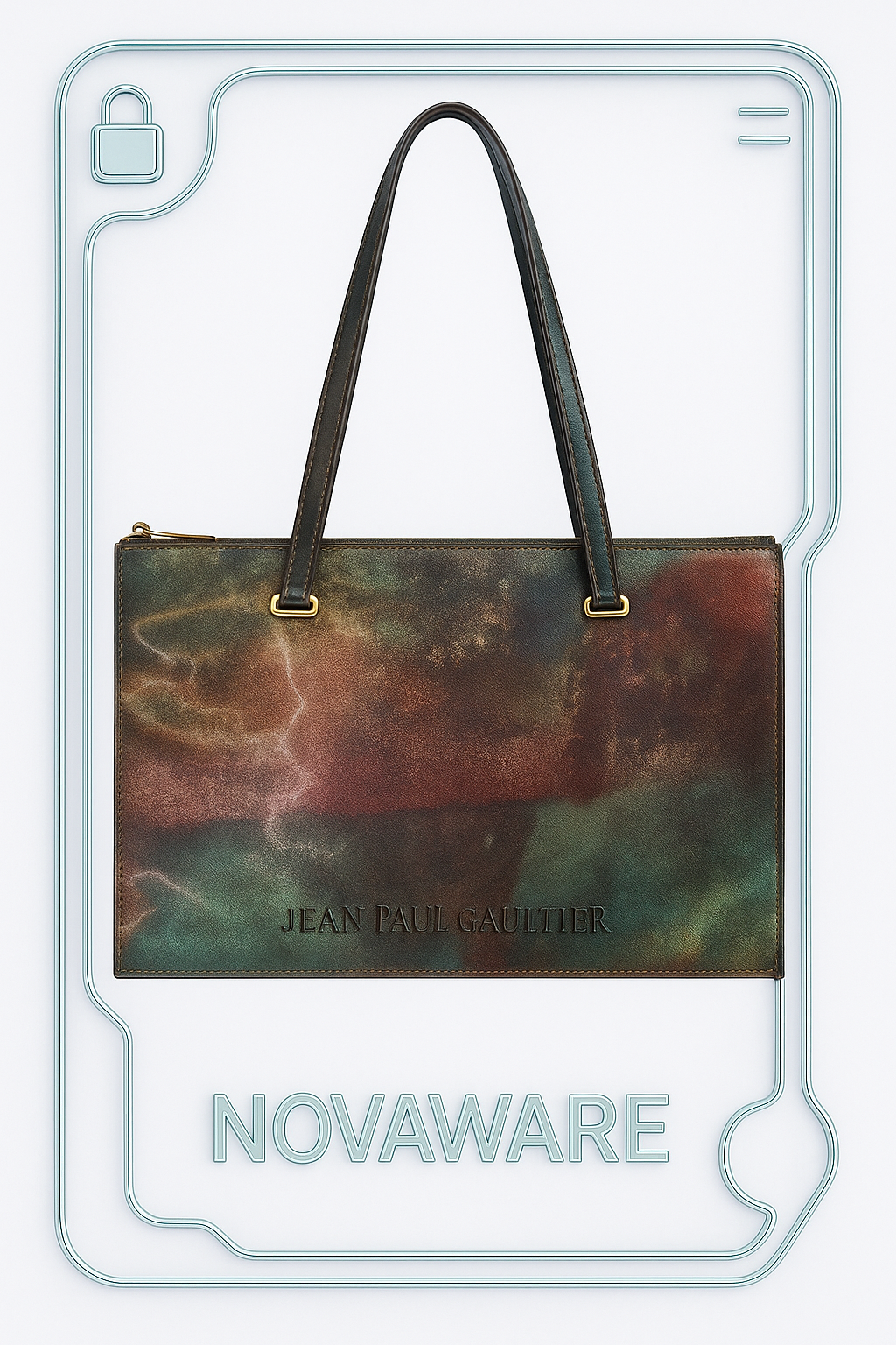 Jean Paul Gaultier F/W 1995 Vintage Cyber Reflective Illusion Shoulder Hand Bag