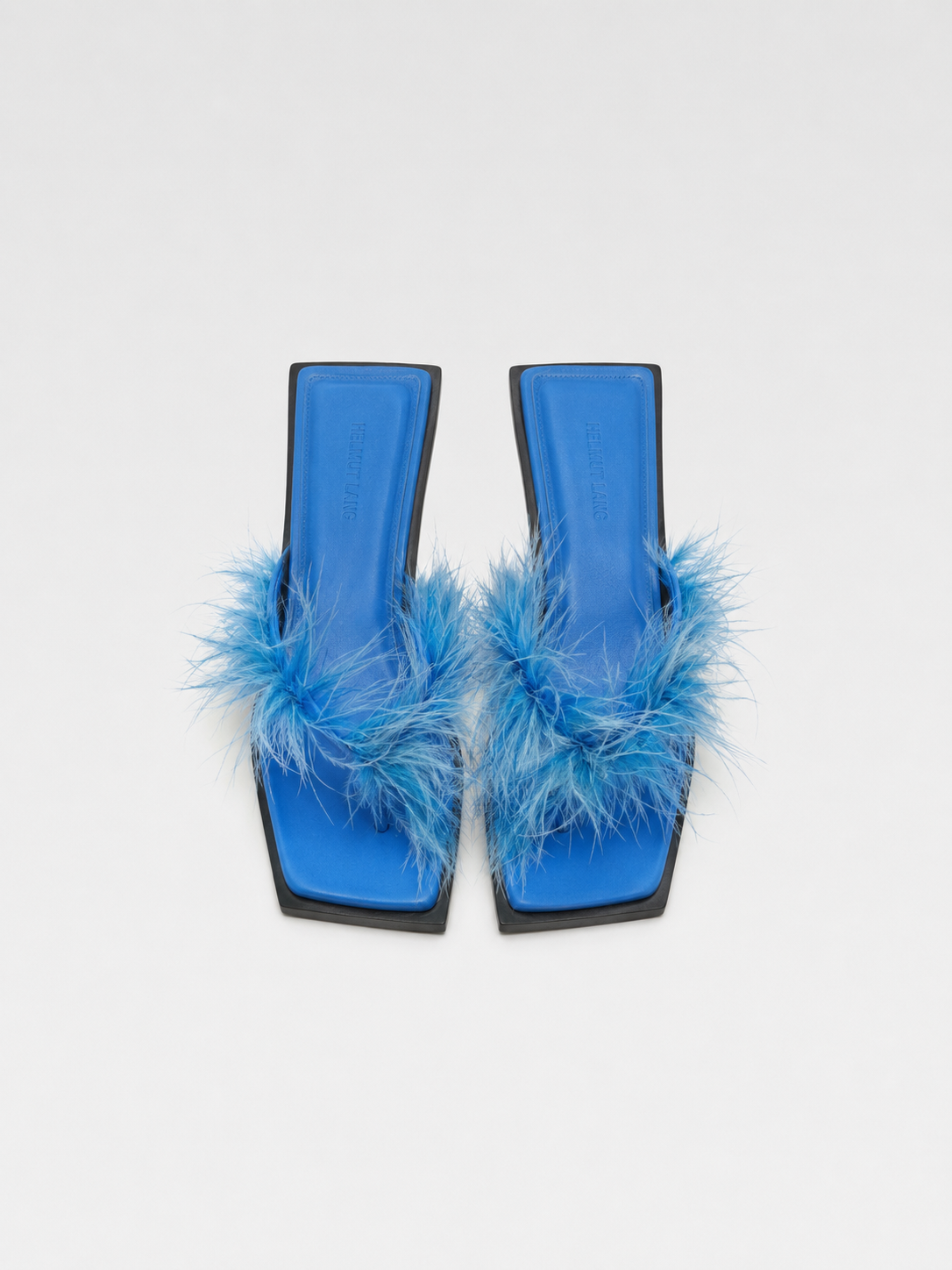 Helmut Lang Blue Feather Sandals