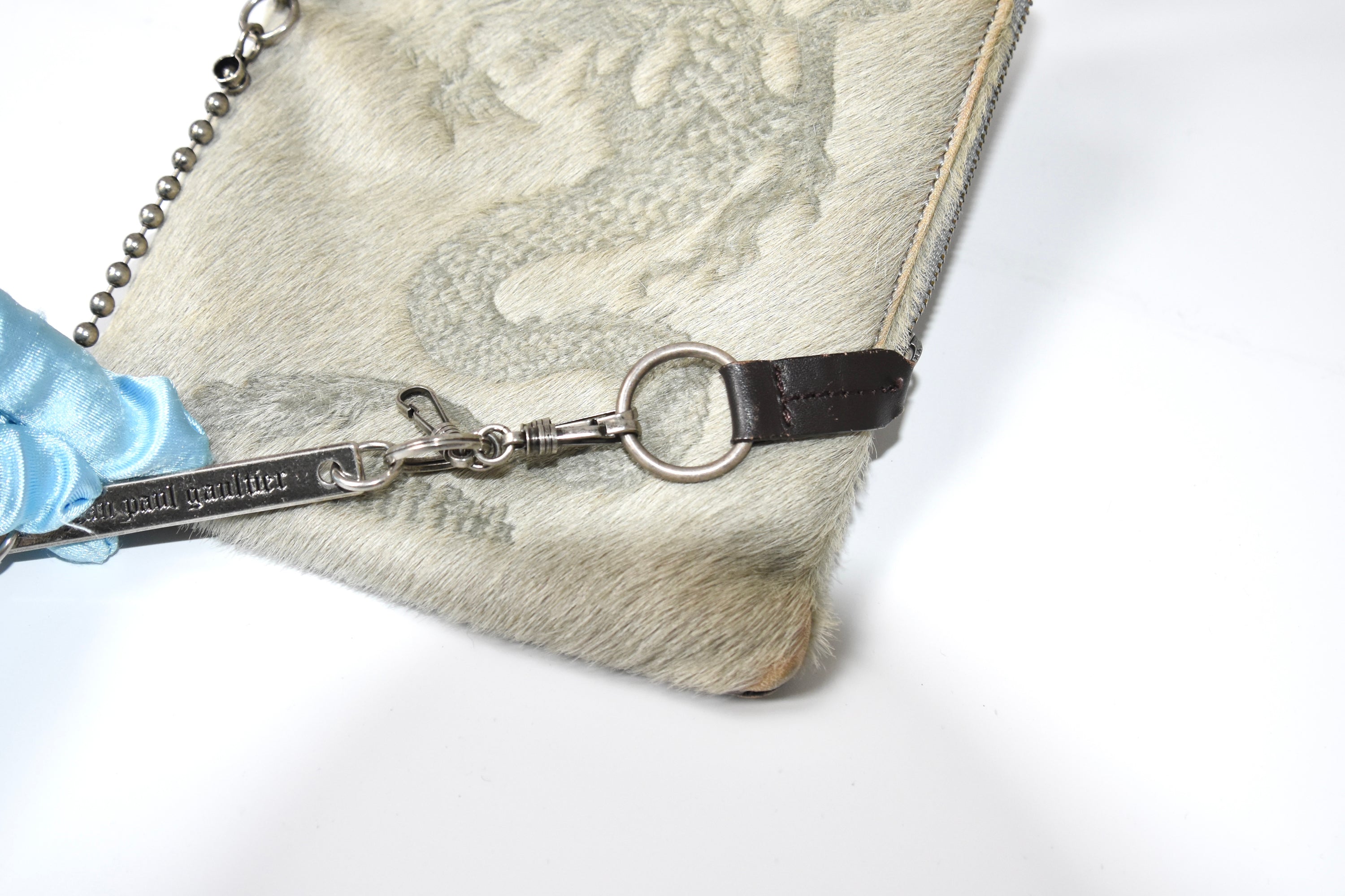 Jean Paul Gaultier Embossed Dragon Pony Hair Shoulder Bag