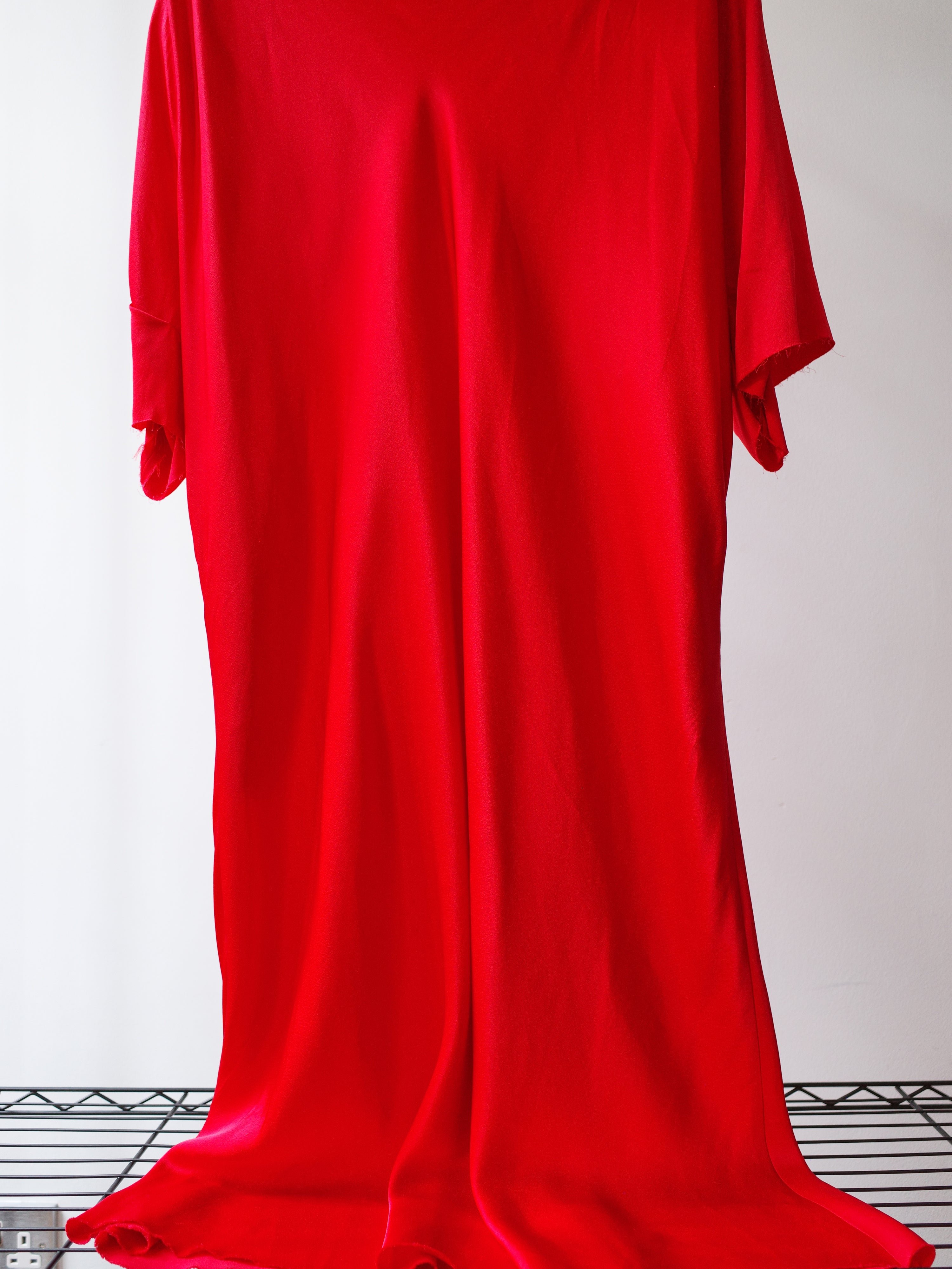 Raf Simons Red Draped Satin Dress