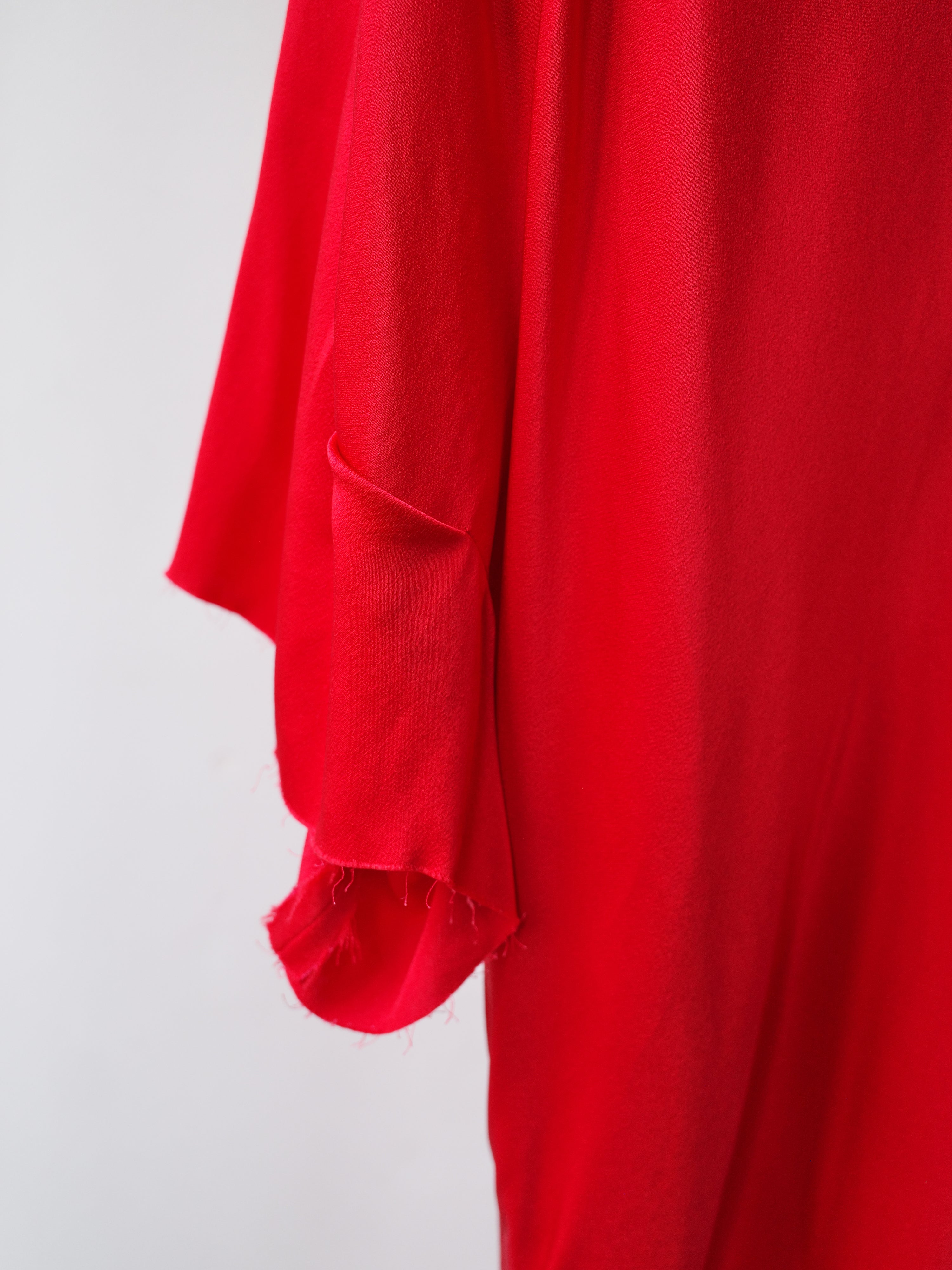 Raf Simons Red Draped Satin Dress