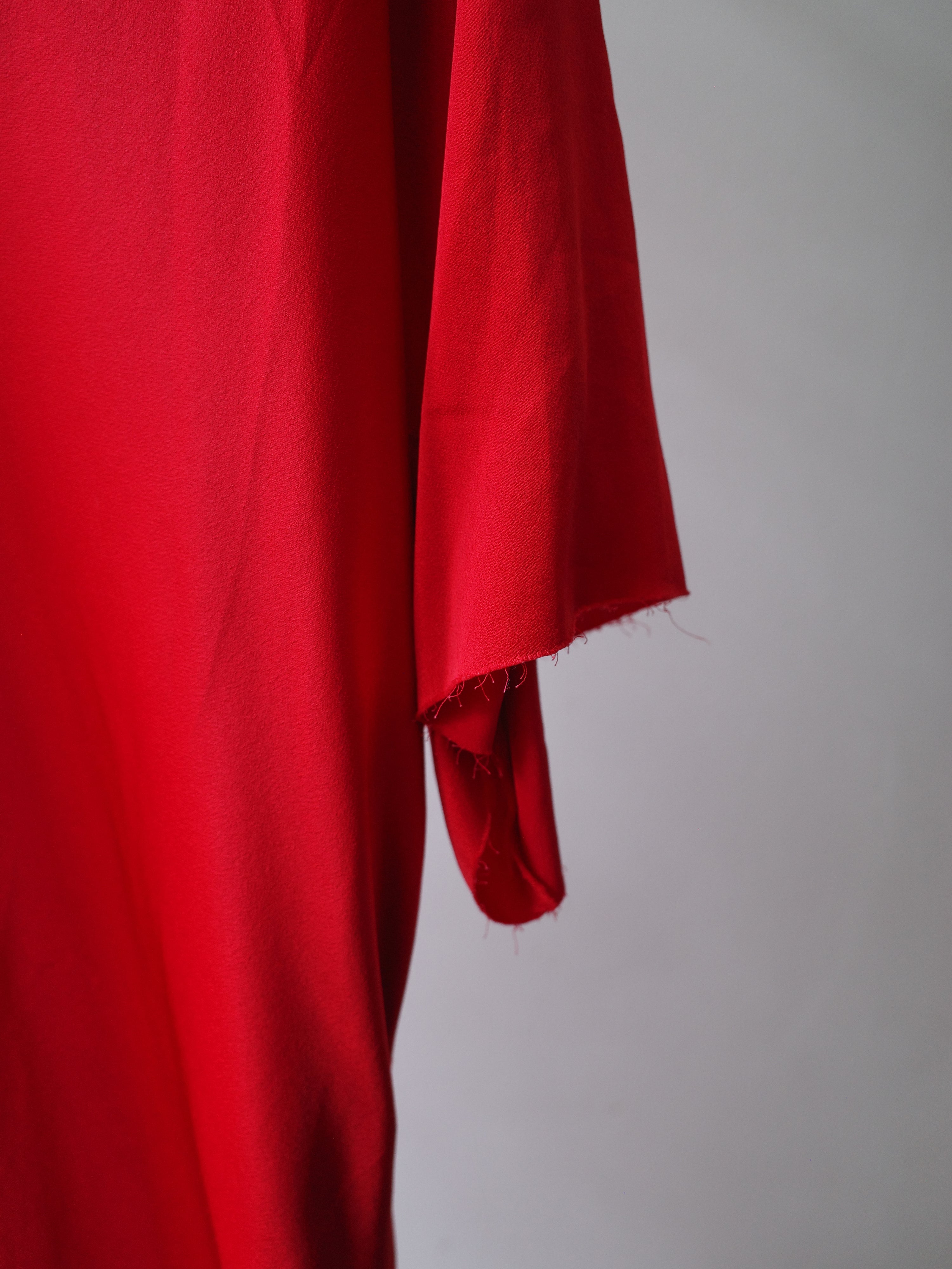 Raf Simons Red Draped Satin Dress