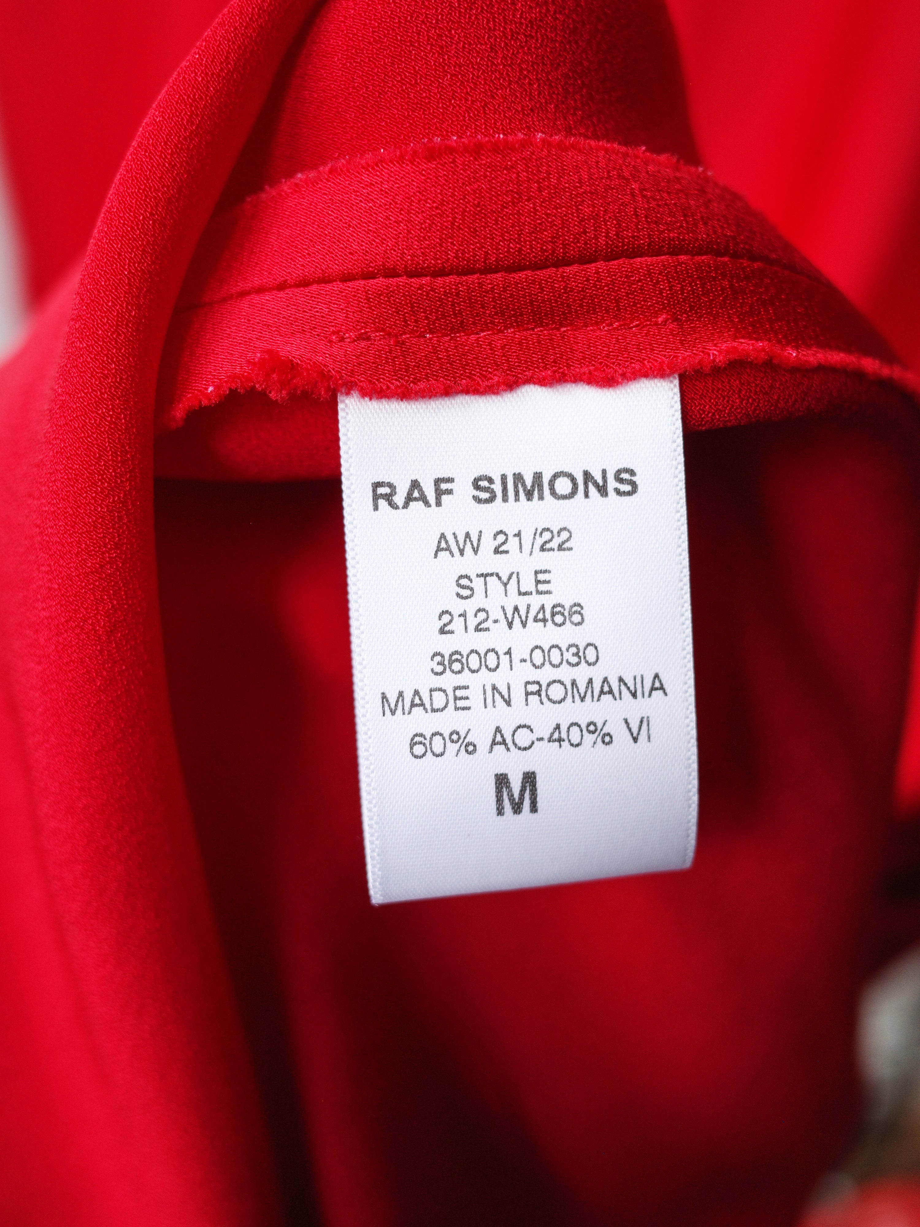 Raf Simons Red Draped Satin Dress
