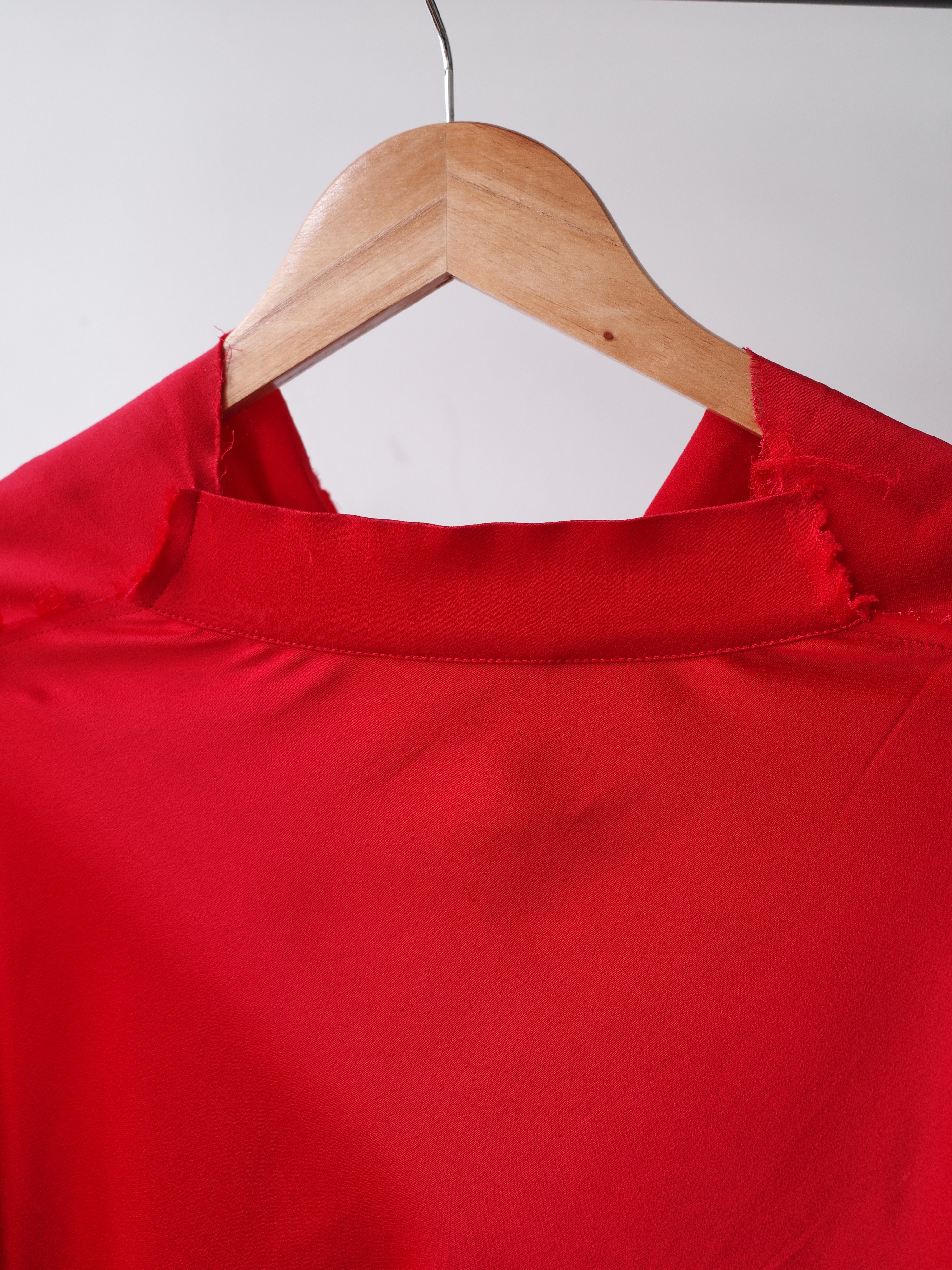 Raf Simons Red Draped Satin Dress