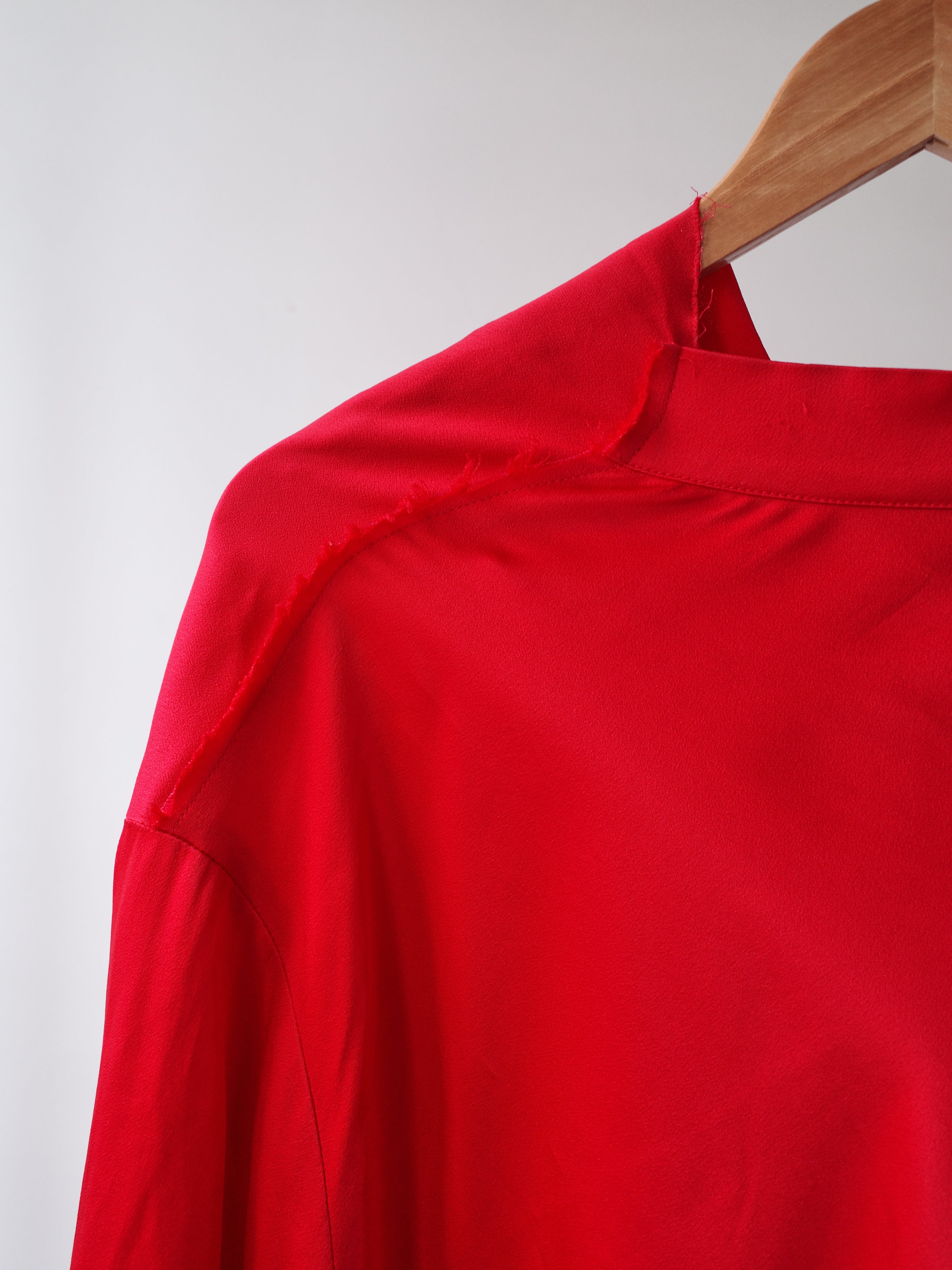 Raf Simons Red Draped Satin Dress