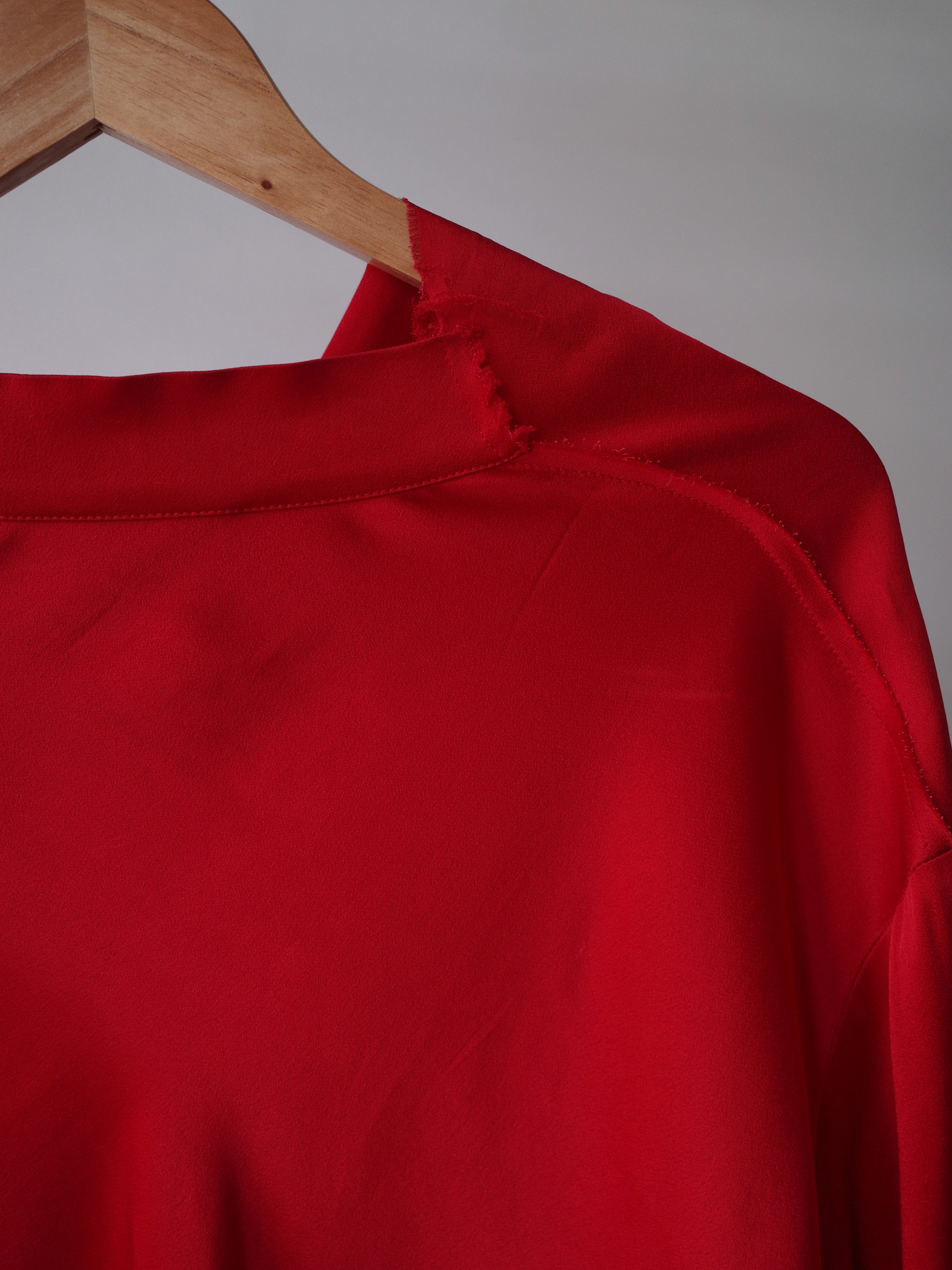 Raf Simons Red Draped Satin Dress
