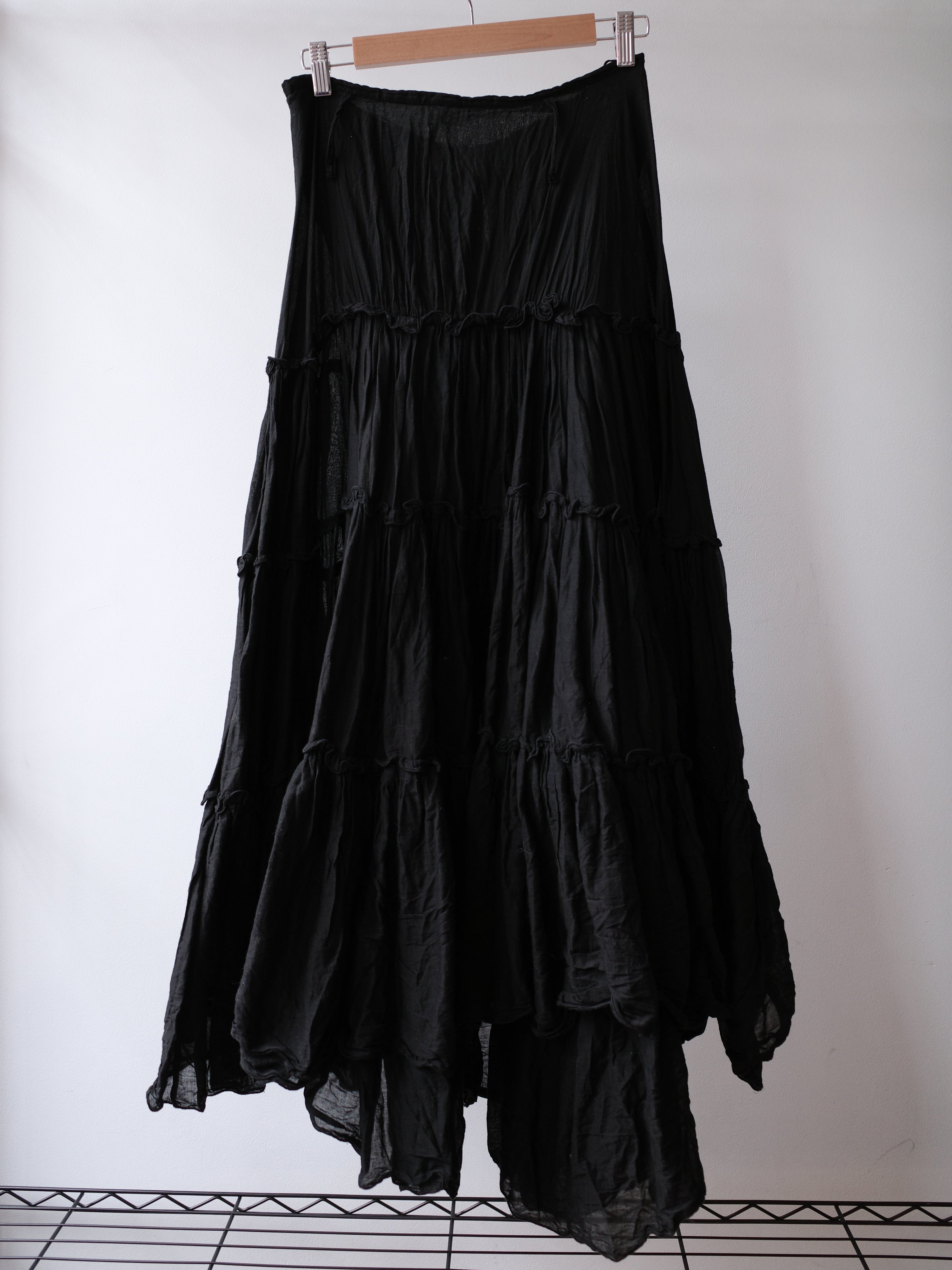 Jean Paul Gaultier Black Tiered Maxi Skirt