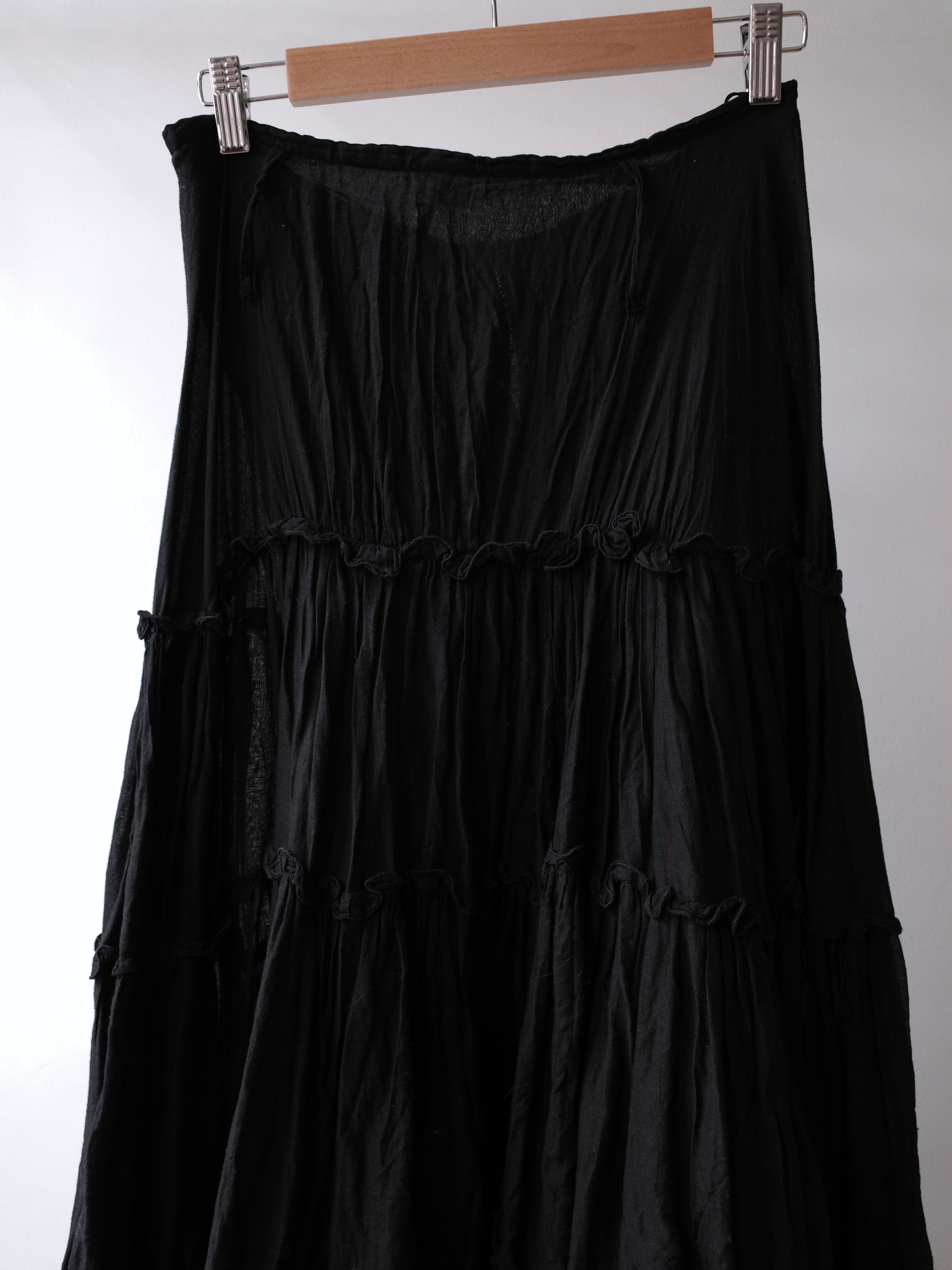 Jean Paul Gaultier Black Tiered Maxi Skirt