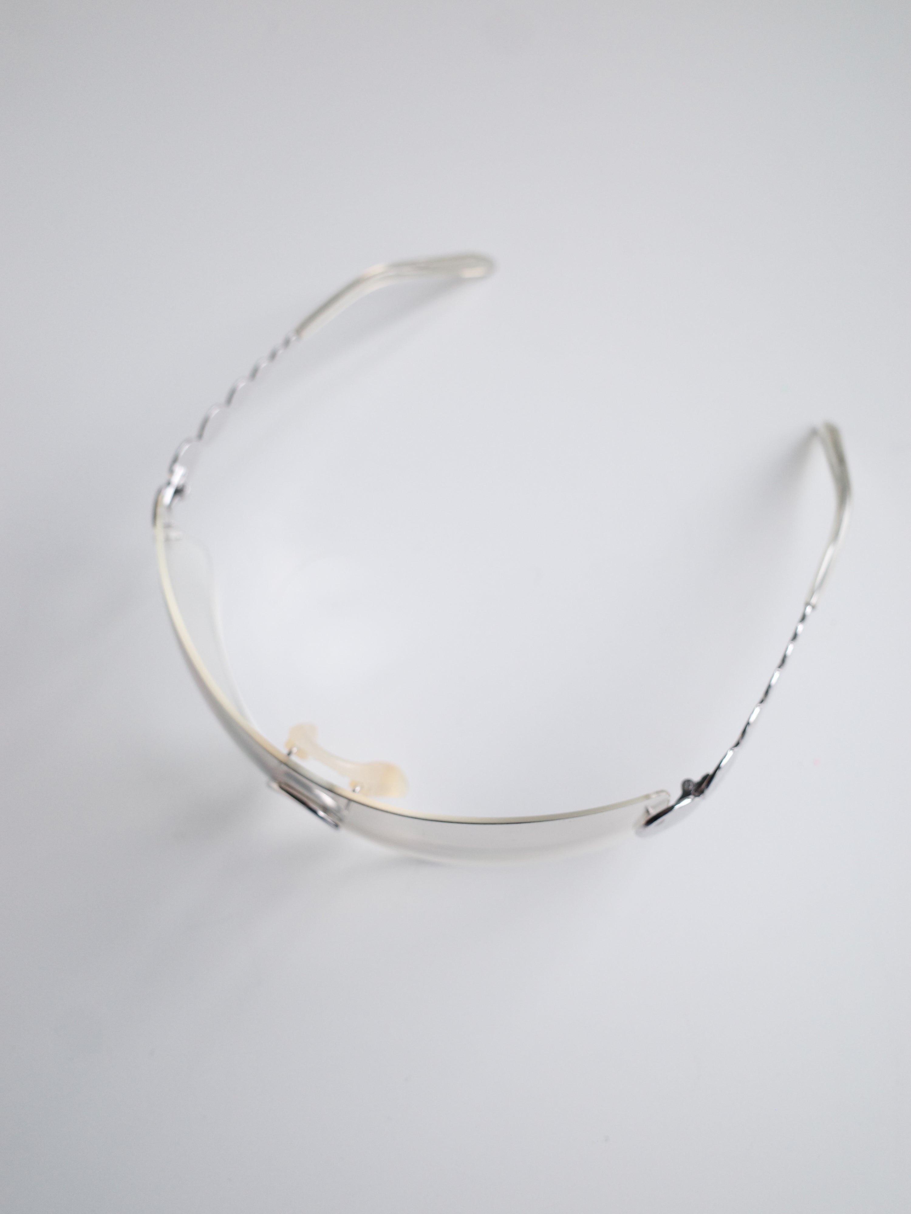 Dior Reflective Silver Y2K Visor Sunglasses