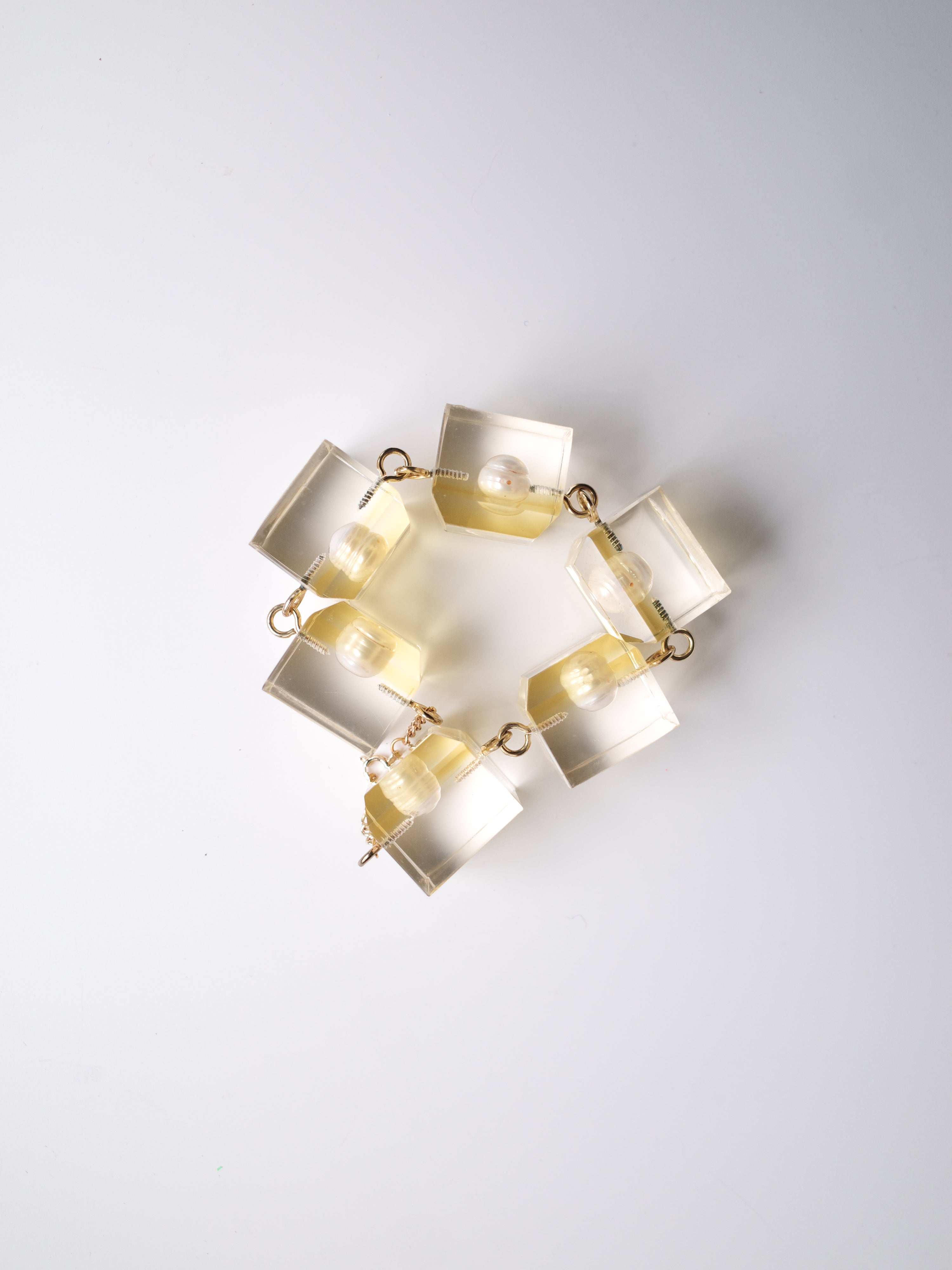 Kiko Kostadinov Lucite Cube Pearl Bracelet