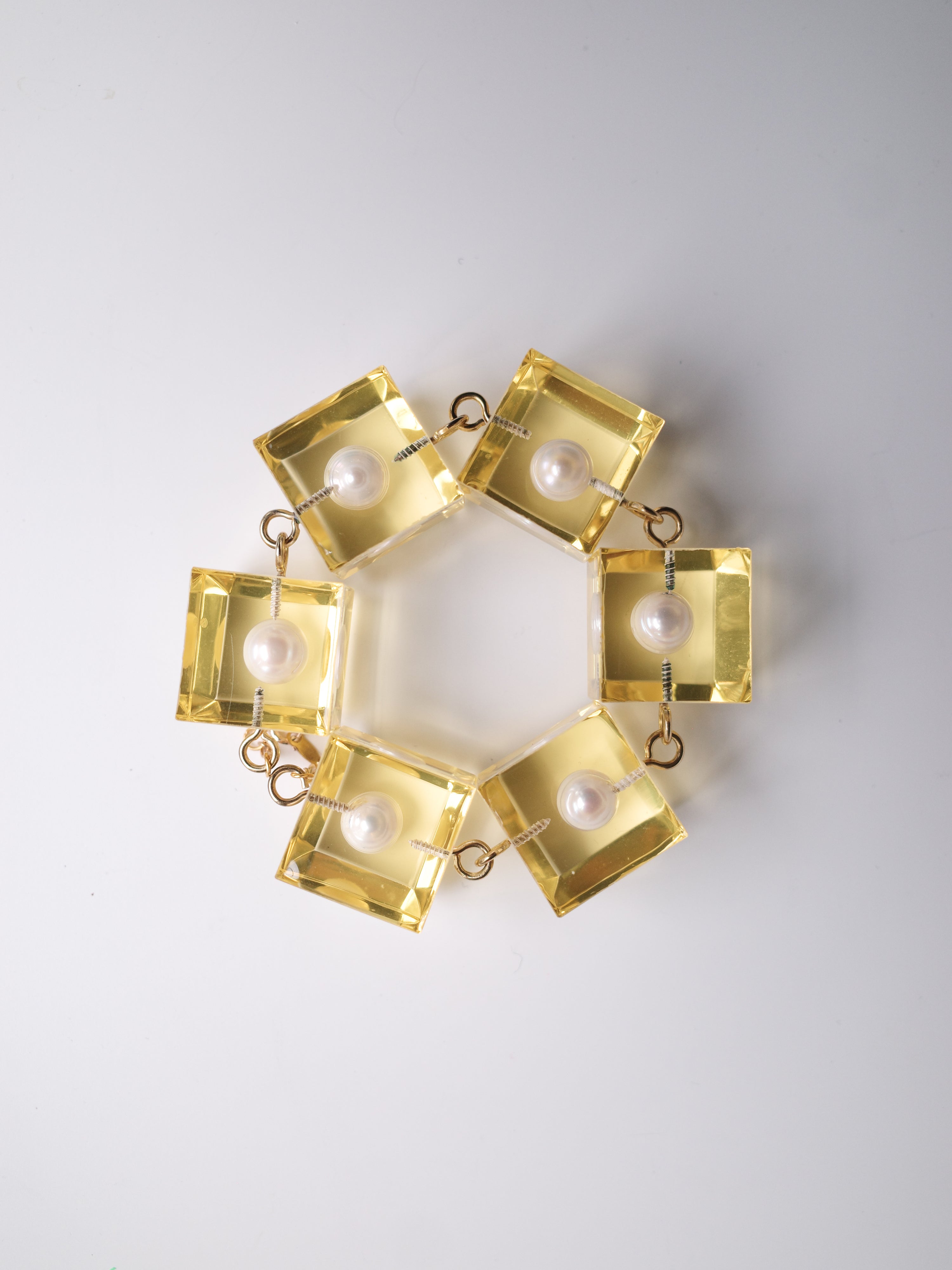 Kiko Kostadinov Lucite Cube Pearl Bracelet