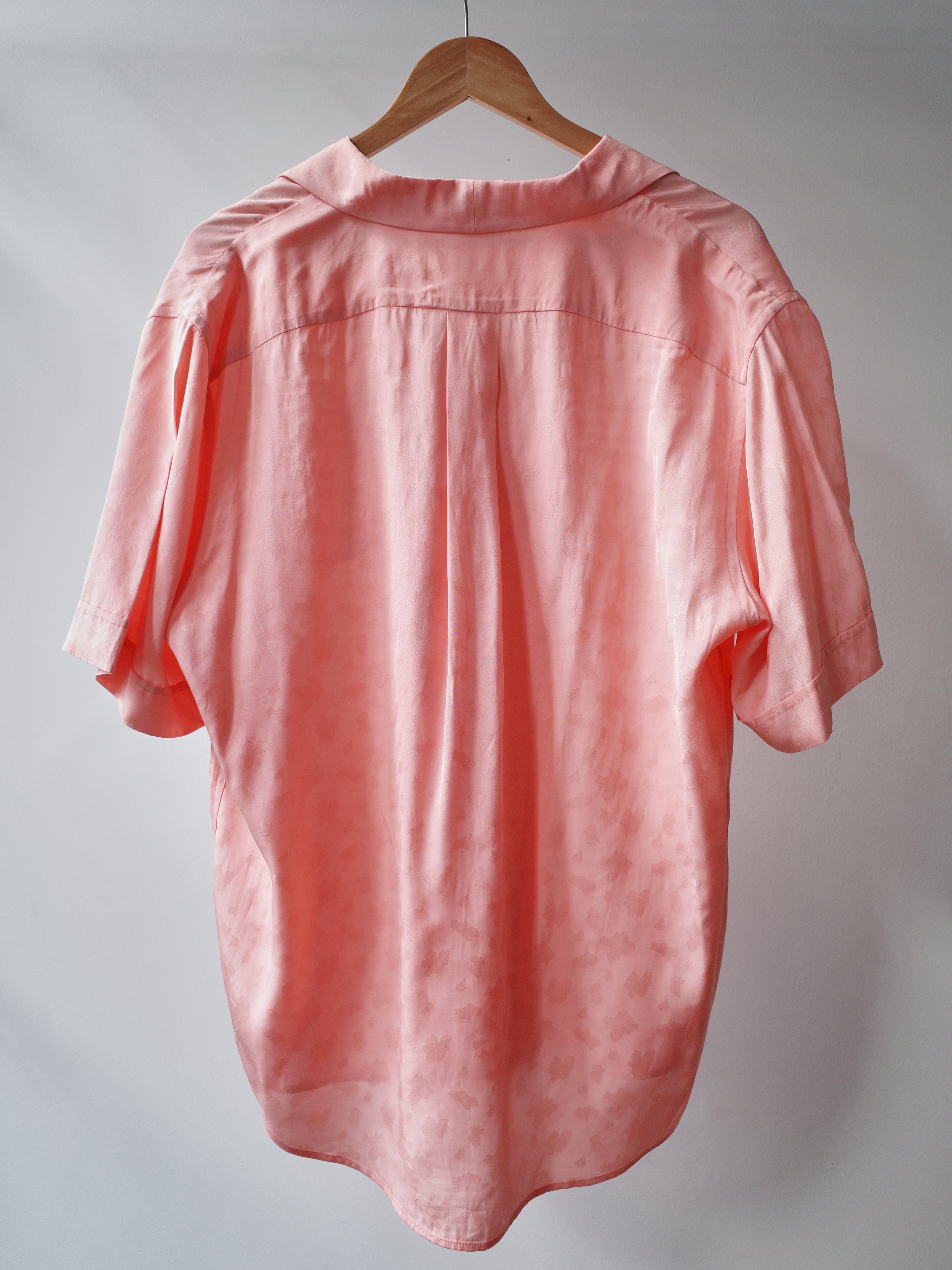 SAMUEL GUI YANG Pink Floral Jacquard Silk Shirt