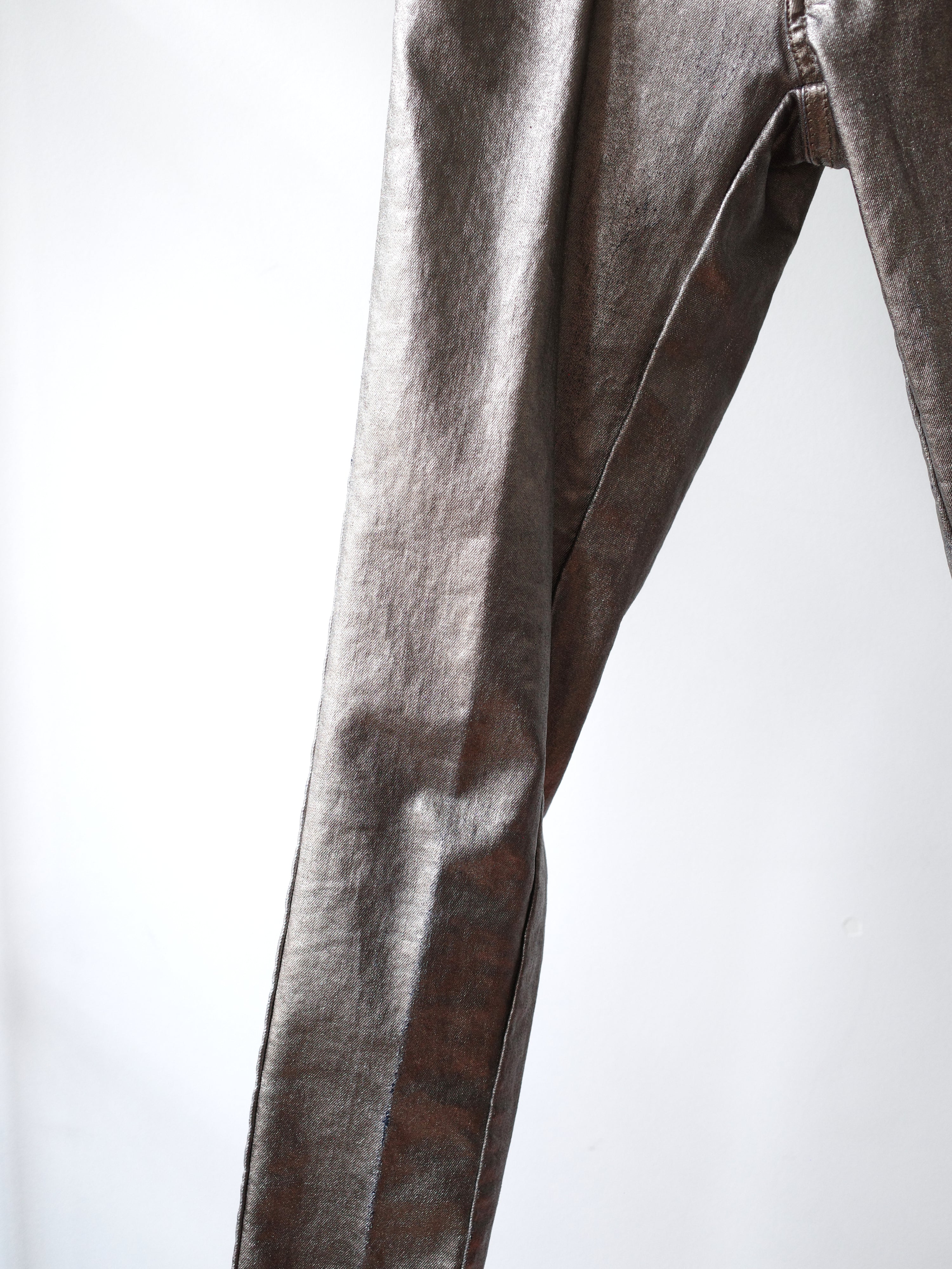 MISS SIXTY Metallic Silver Y2K Skinny Jeans