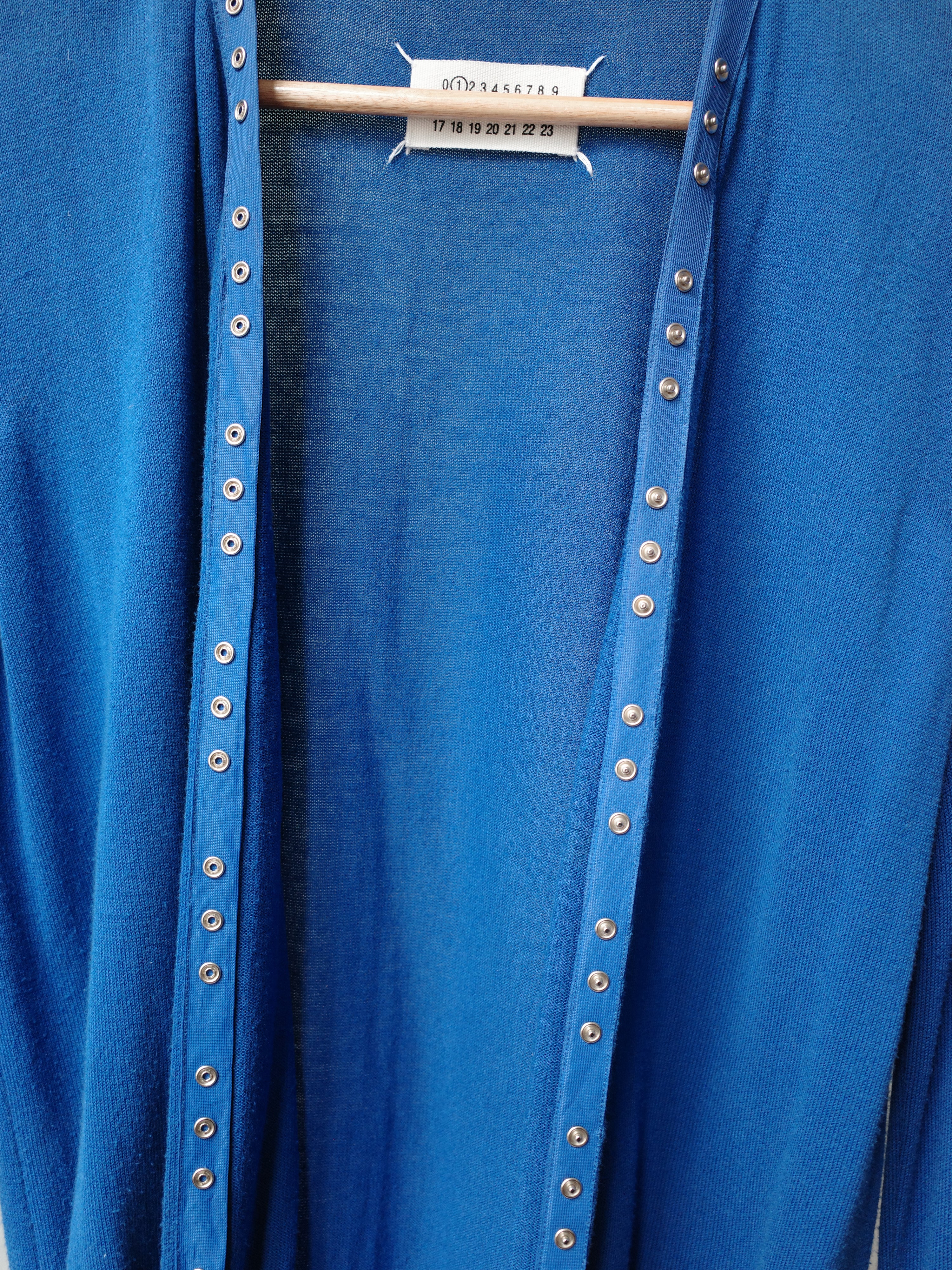 Maison Margiela Multi-Snap Blue Knit Cardigan
