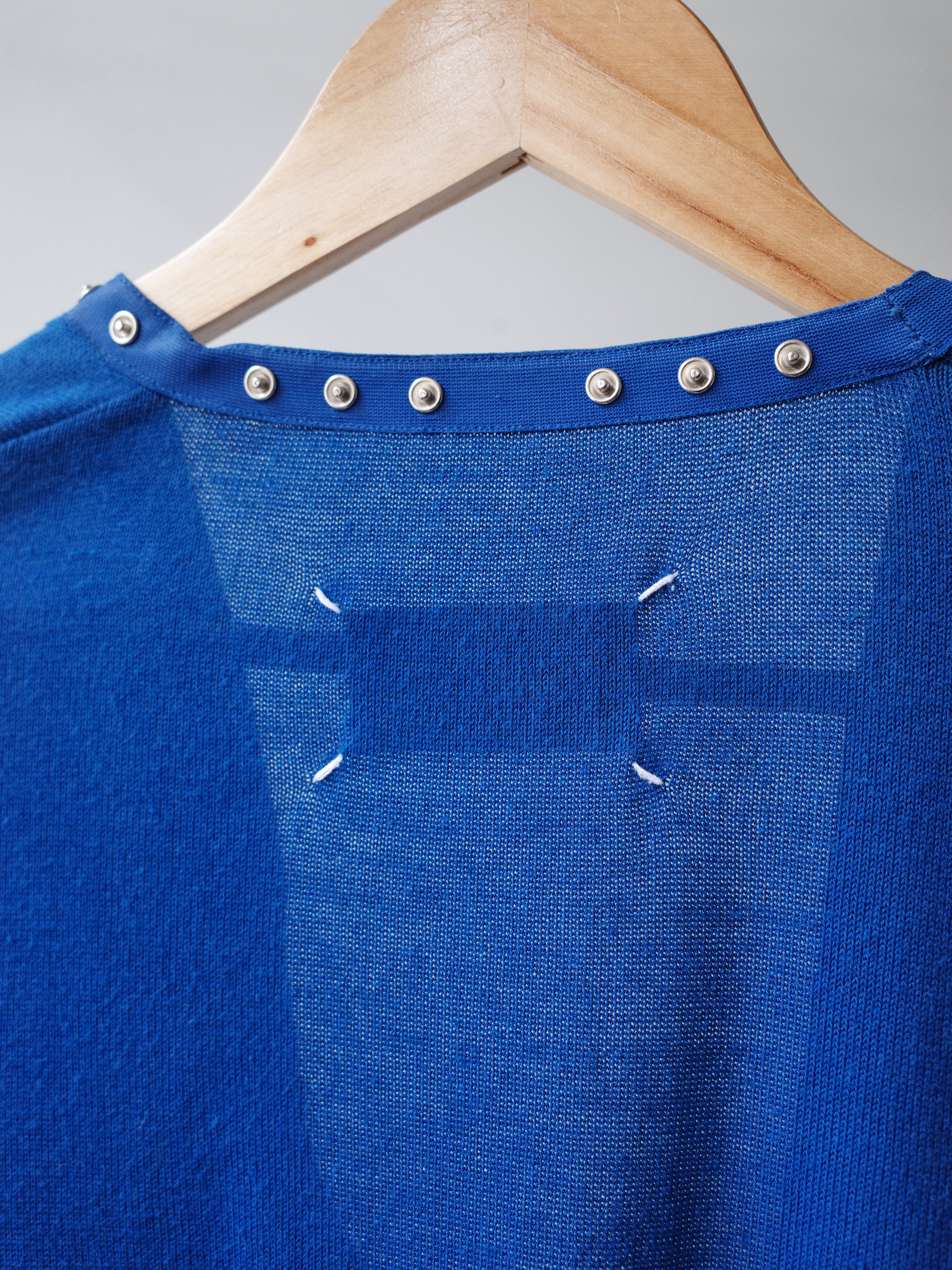 Maison Margiela Multi-Snap Blue Knit Cardigan