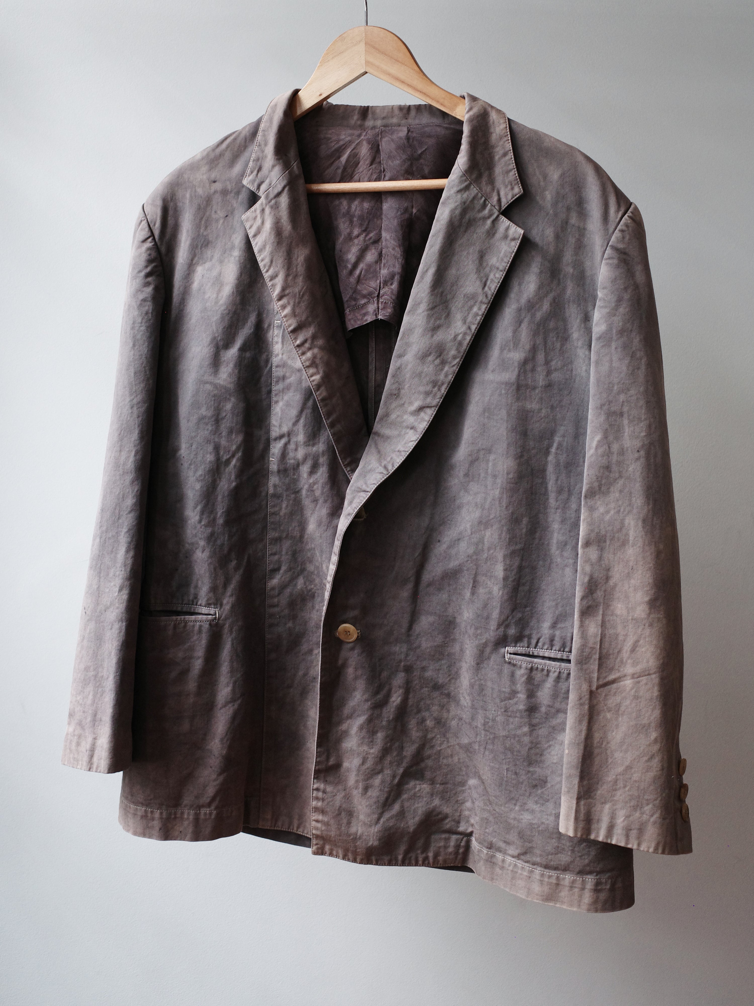 Y's for men Distressed Brown-Grey Cotton Blazer