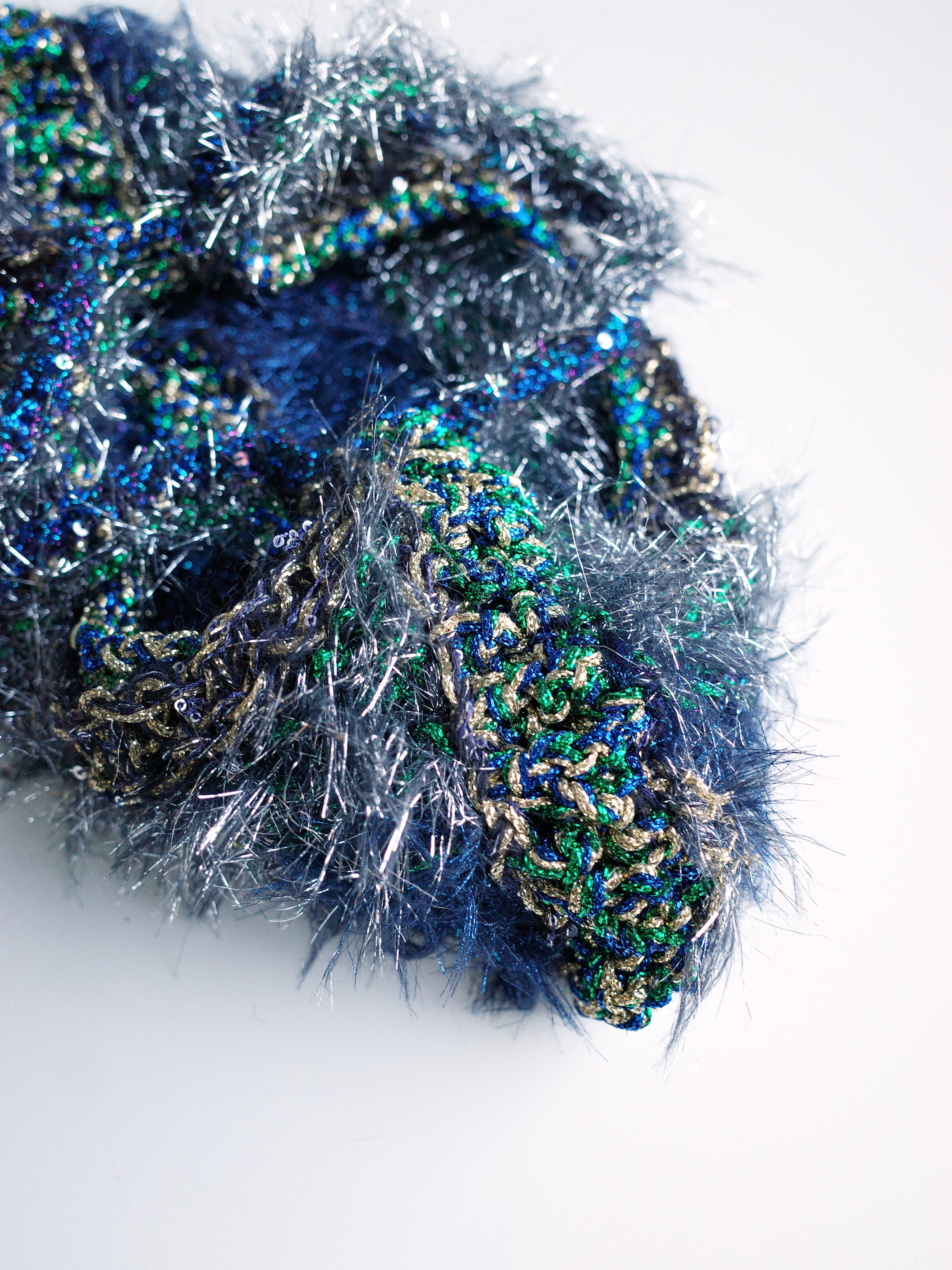 YAONOVA Moss-Metallic Hand-Crocheted Alien Terrain Bag