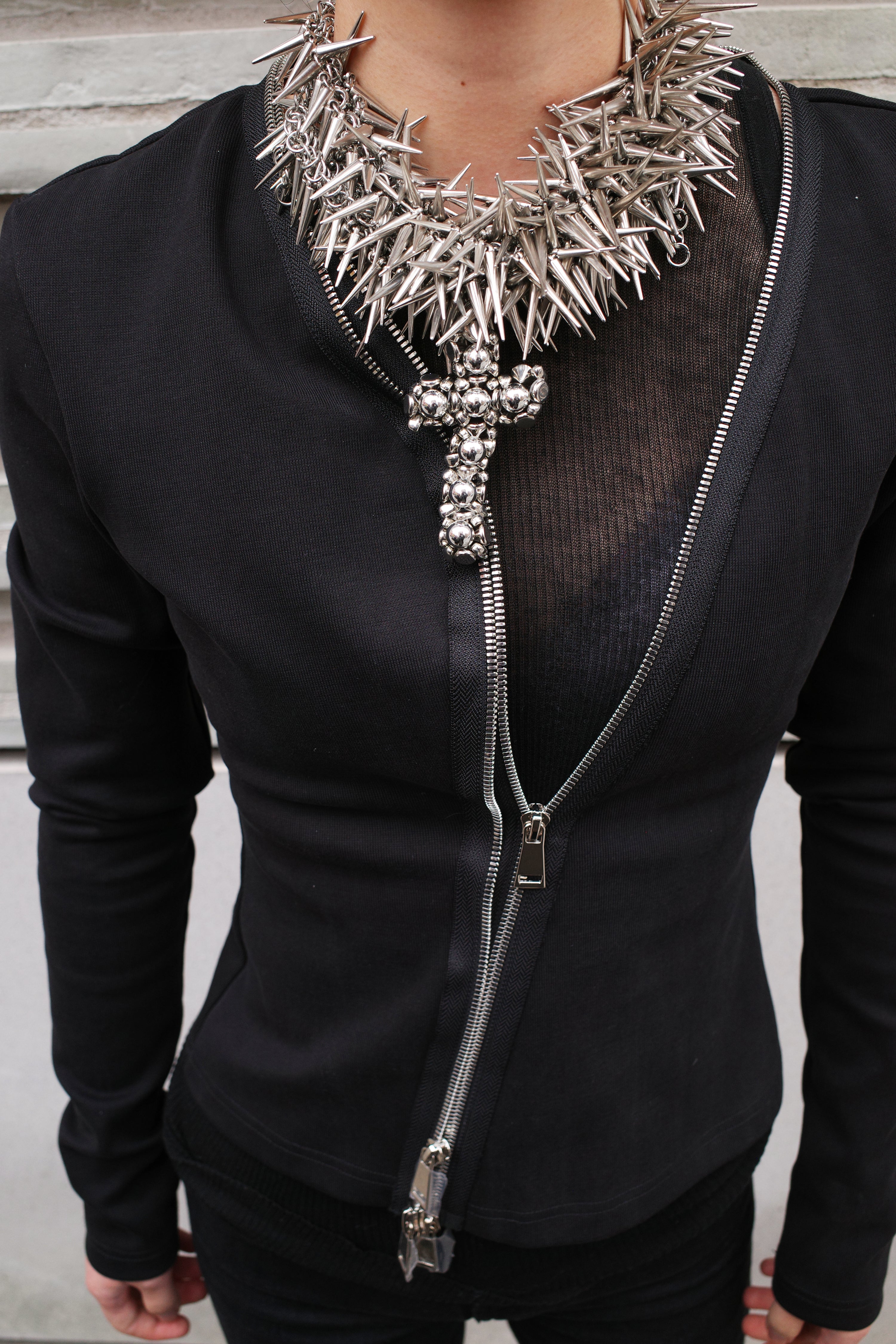 OVER RANGE Black Zippered Fitted Jacket