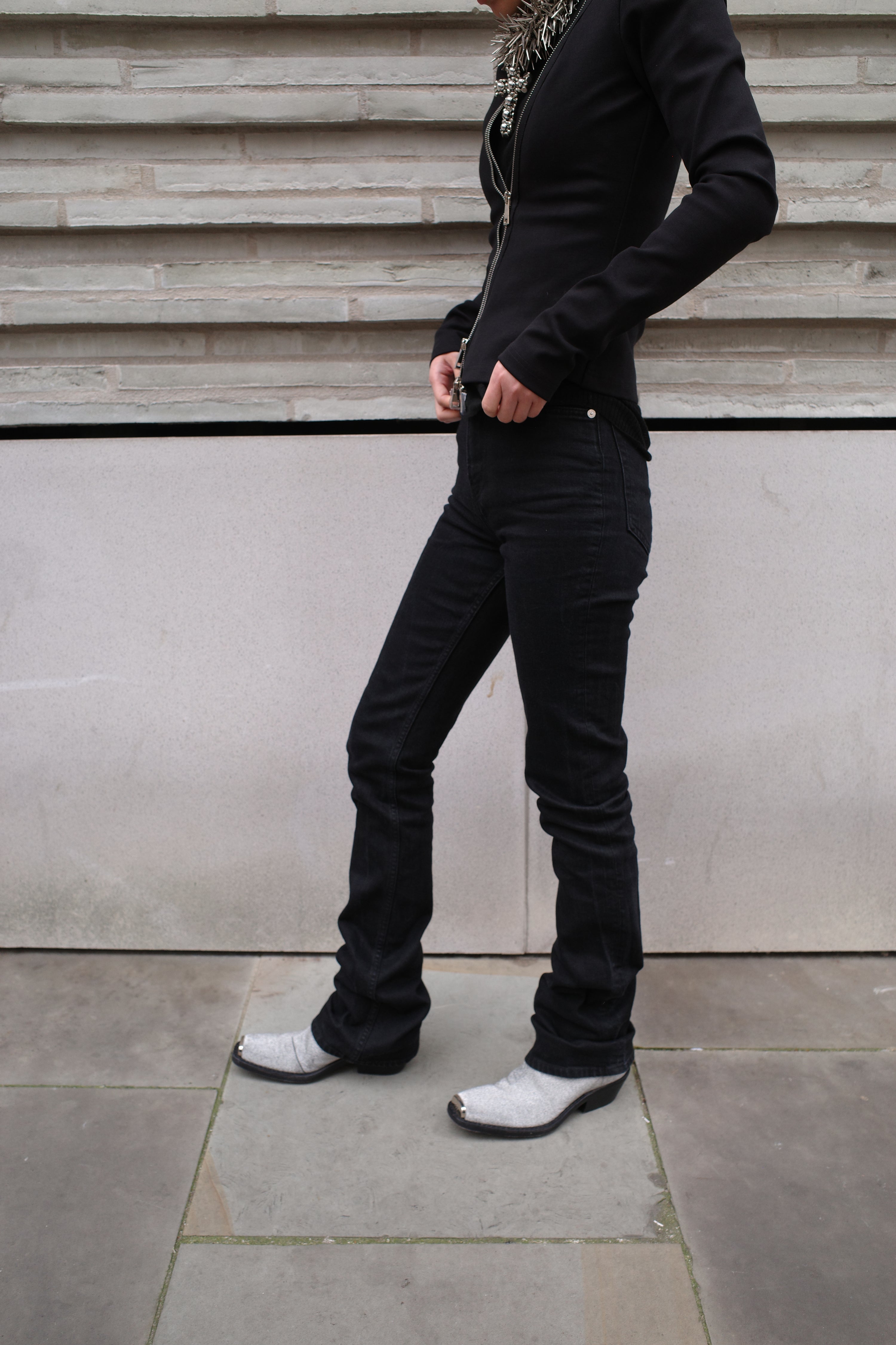 Helmut Lang Flared Stretch Denim Jeans